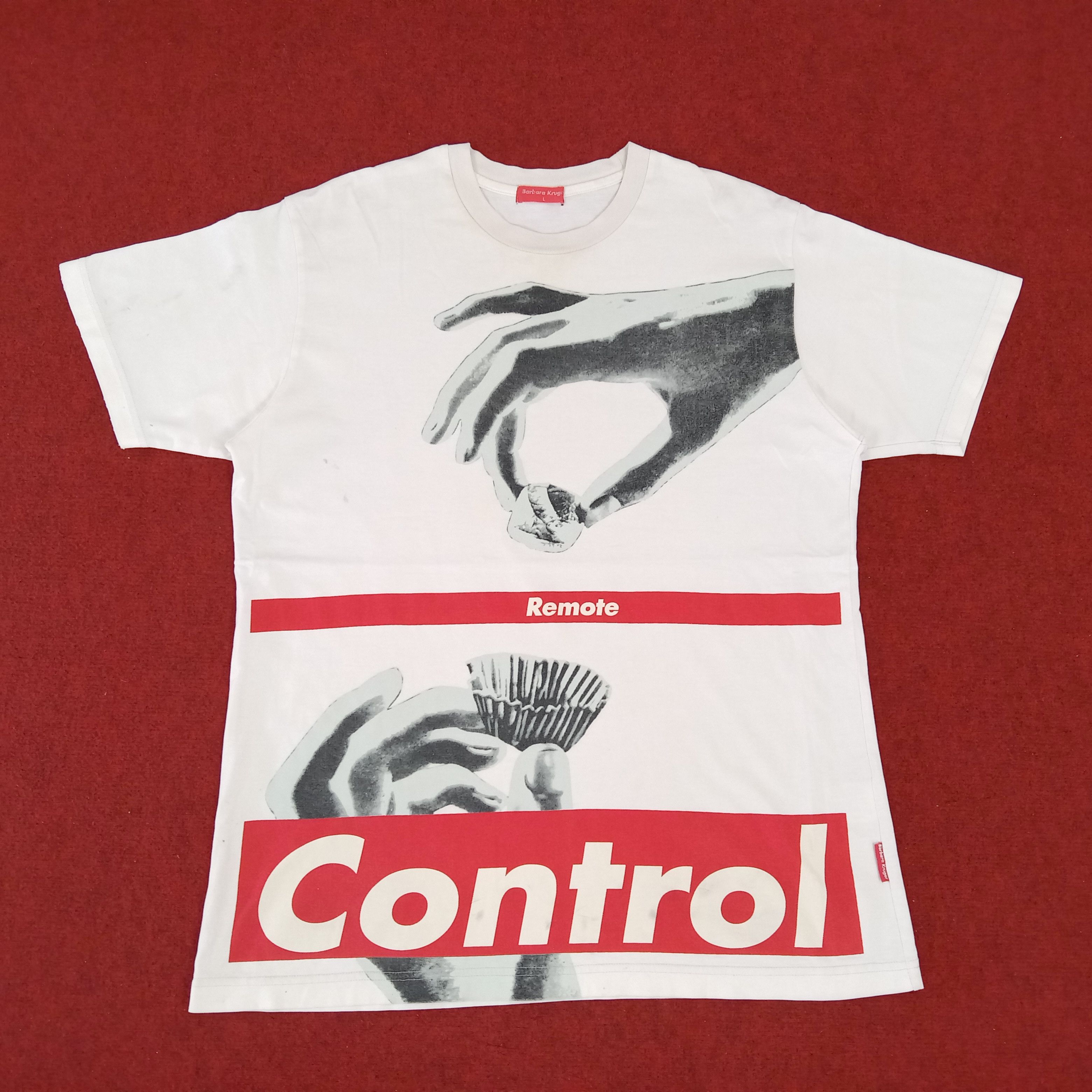 image of Barbara Kruger X Streetwear Style Tshirt in White, Men's (Size Large)