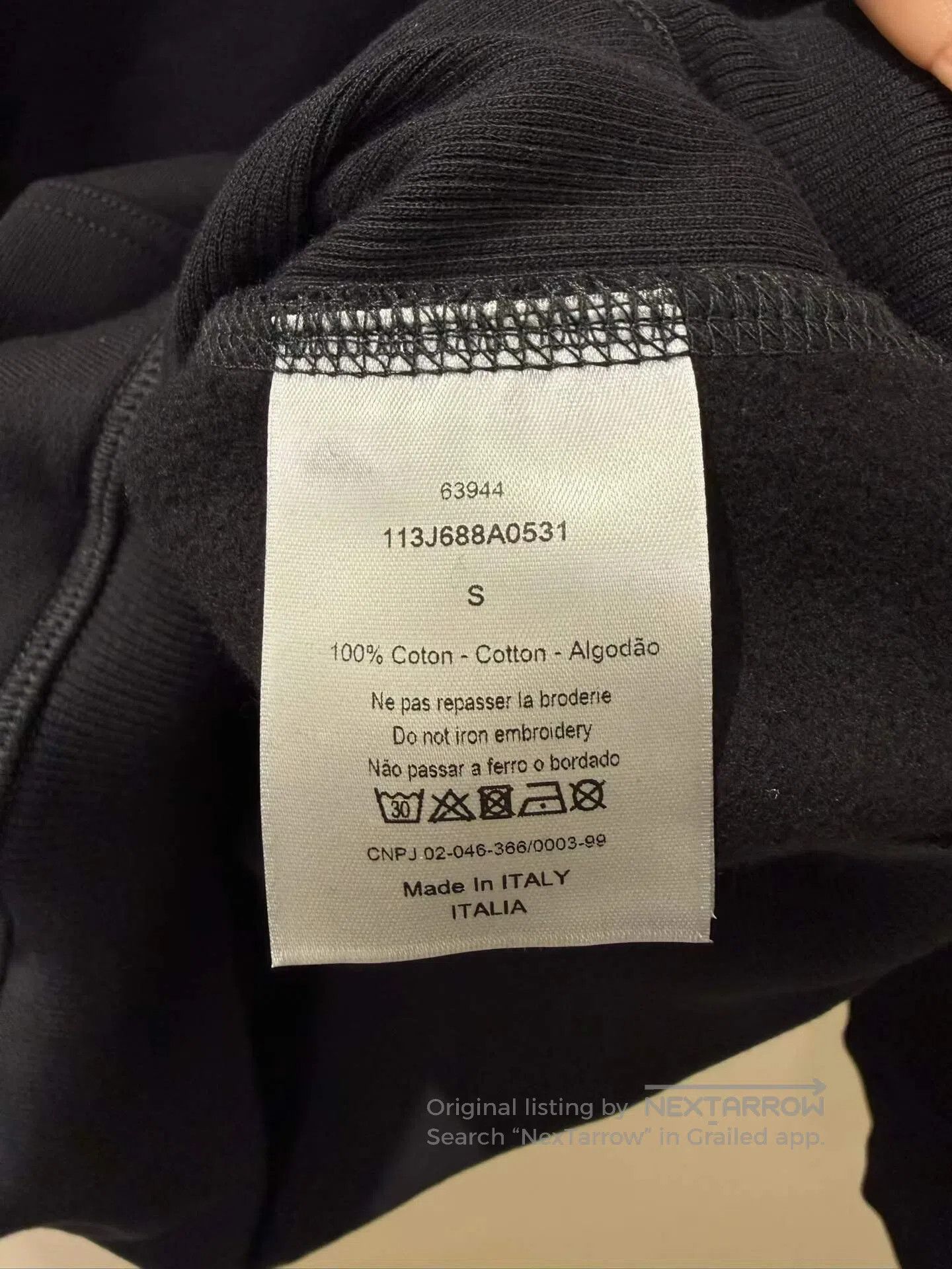 Dior Dior Black Embroidered Letter Floral Hoodie| Size US S / EU 44-46 / 1 - 3 Thumbnail