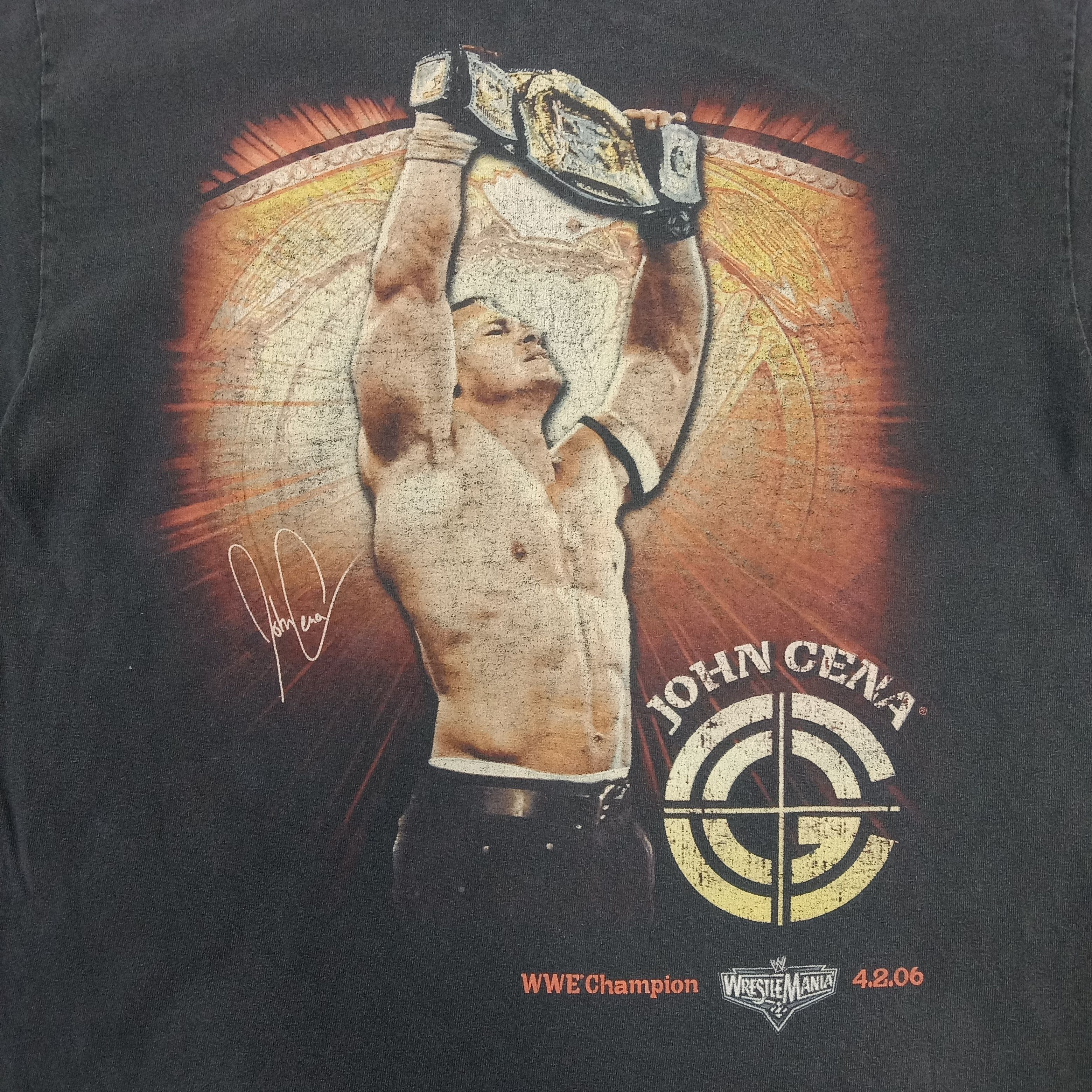 Vintage × WWE × WWF John Cena WWE American Wrestling Sports Tshirt Size US M / EU 48-50 / 2 - 2 Thumbnail