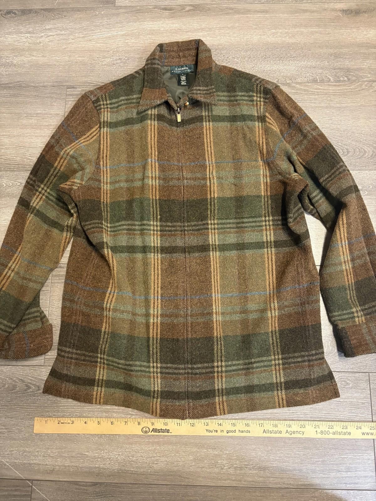 Lauren Ralph Lauren Ralph Lauren Full Zip Jacket 100% Wool Mens Large Plaid Size US L / EU 52-54 / 3 - 4 Thumbnail