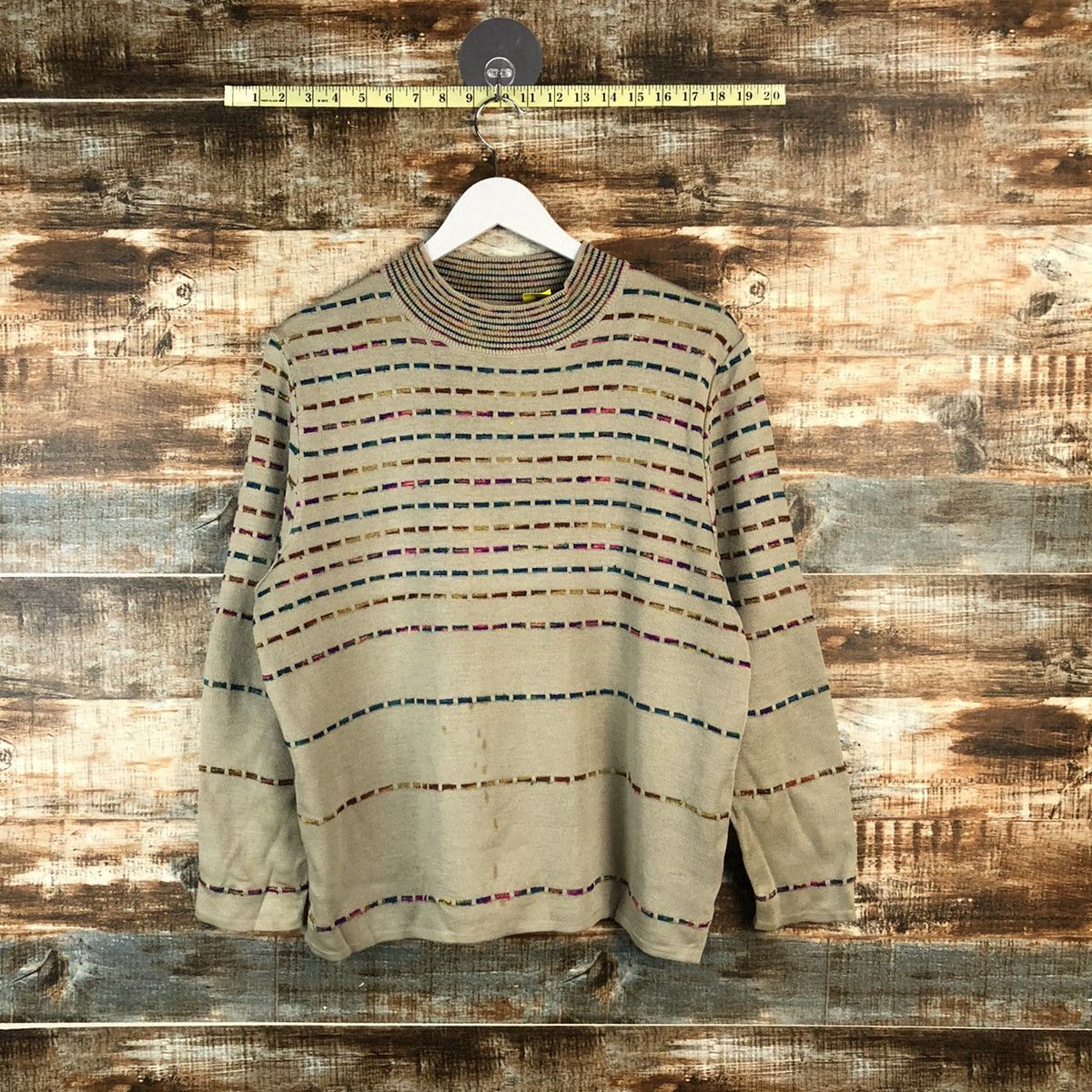 Homespun Knitwear × Japanese Brand DL Japanese Brand stripe Brown Knitwear #C438 Size US S / EU 44-46 / 1 - 1 Thumbnail