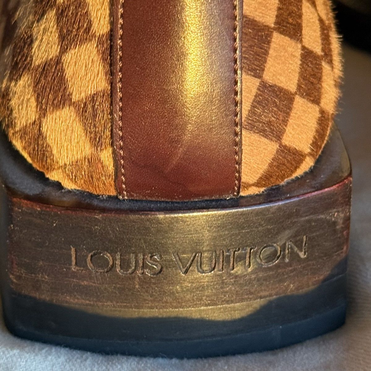 Louis Vuitton Louis Vuitton Checkered Brown Leather Chelsea Ankle Boots Size US 7.5 / EU 40-41 - 6 Thumbnail