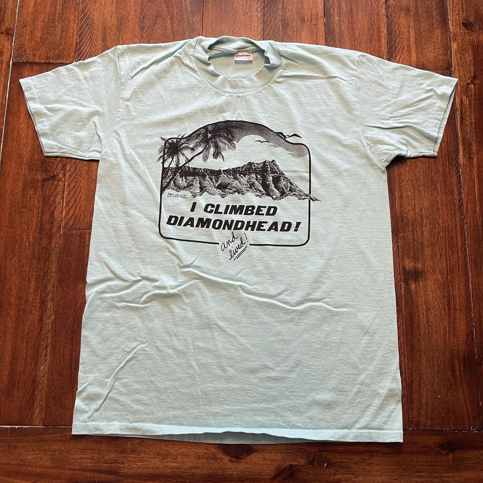 Vintage Vtg Diamond Head Shirt L Hawaii I Climbed Made USA 80s Size US L / EU 52-54 / 3 - 3 Thumbnail