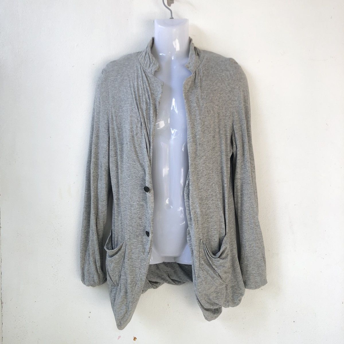 Japanese Brand PPFM Asemmetrical Double Layer Cardigan Size US M / EU 48-50 / 2 - 2 Thumbnail