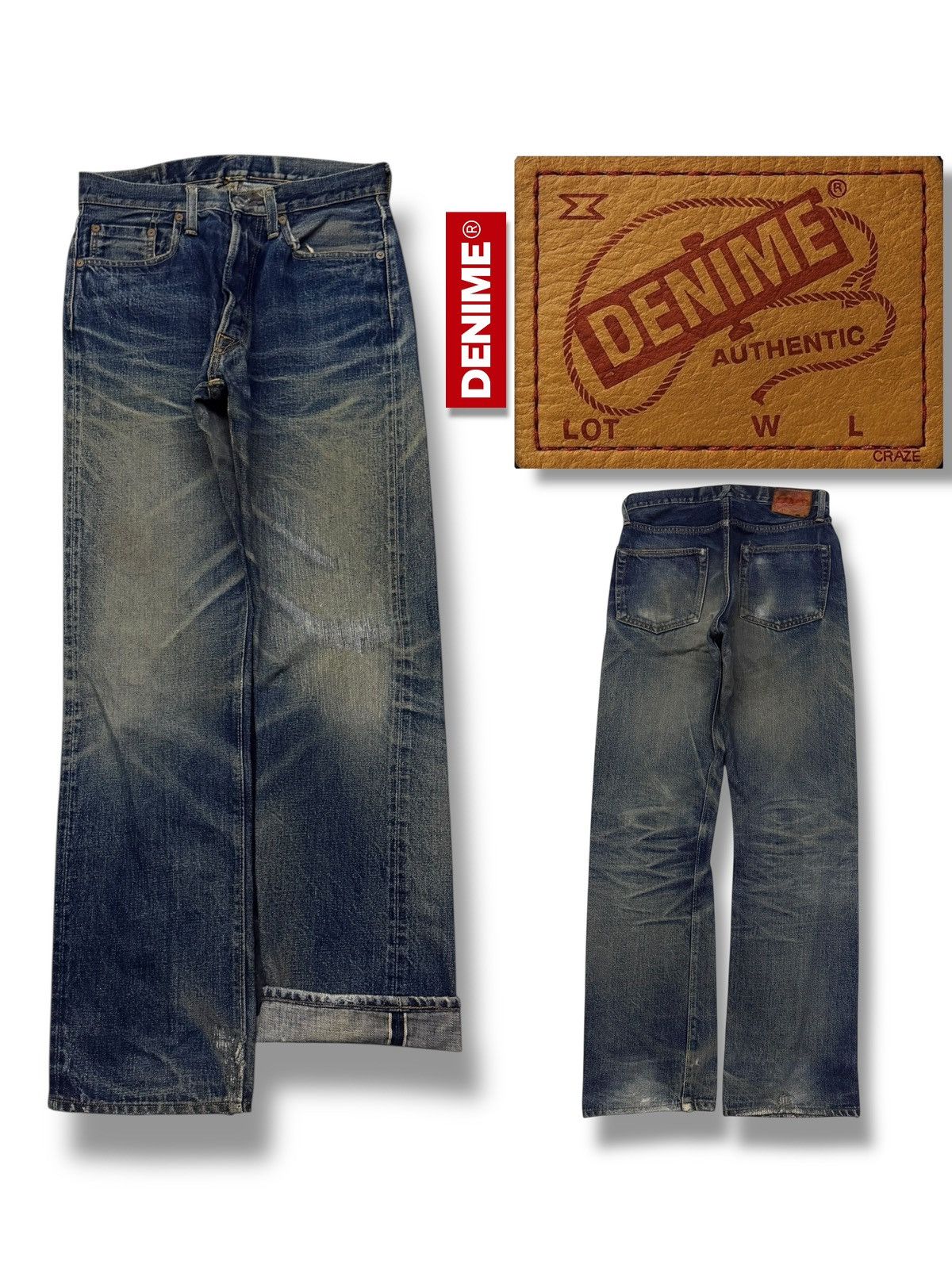 Denime Vintage 90s DENIME Lot 87 Selvedge Denim Jeans Japan | W29 Size US 29 - 1 Thumbnail
