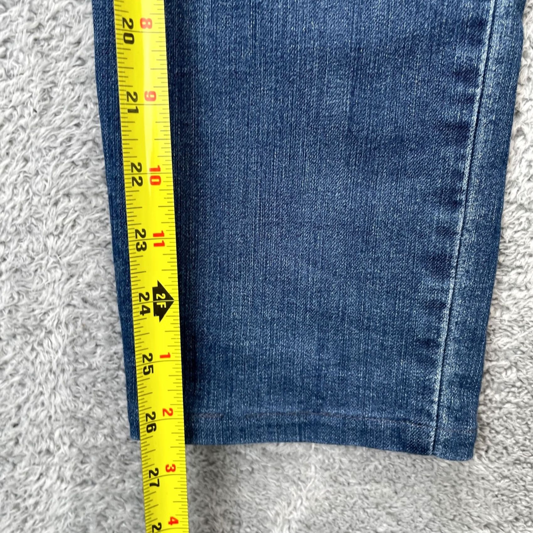 Prana Prana Jeans Womens 2 Blue Straight Leg Denim Medium Wash Stretch Cotton Polyester Spandex 5-Pocket Inseam 27 in Button Zipper Size 28" / US 6 / IT 42 - 7 Thumbnail
