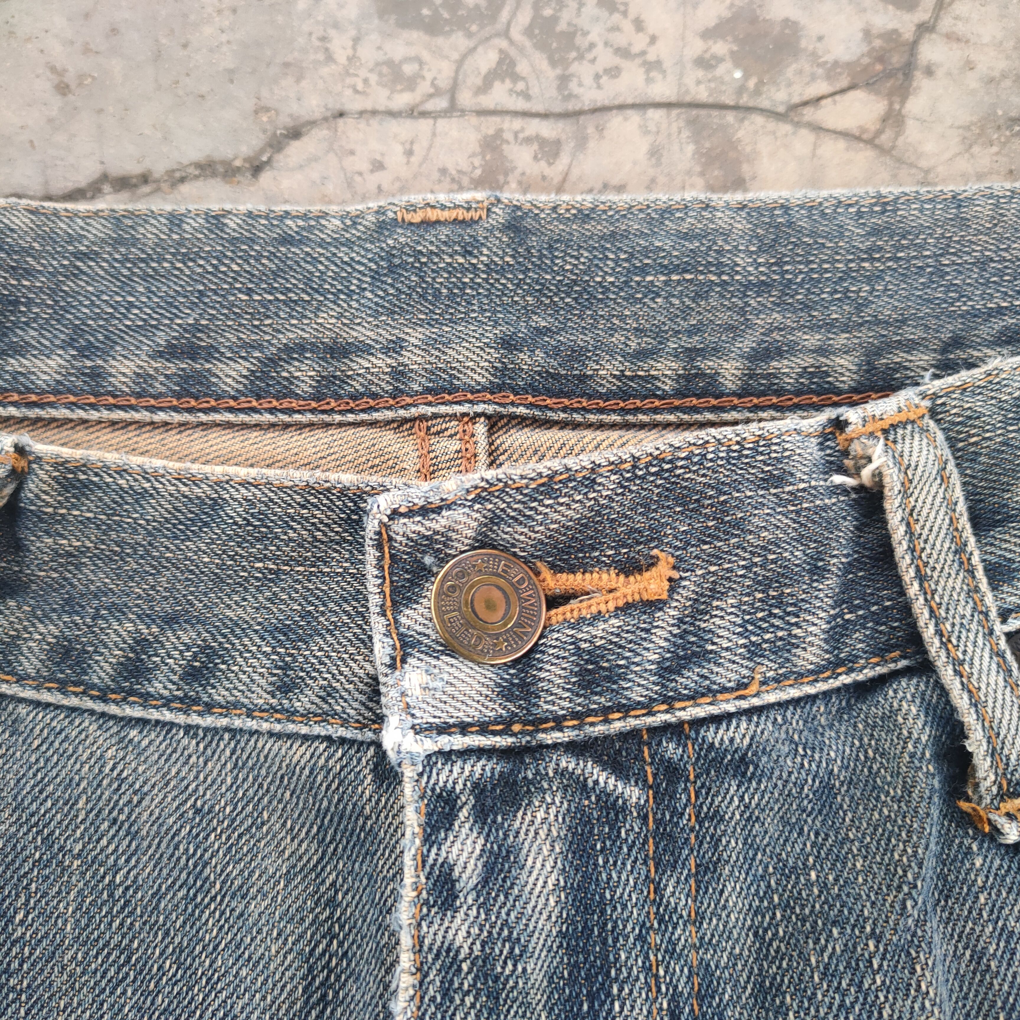 Edwin × Jean × Vintage W35 VINTAGE EDWIN FADED RIPPED DISTRESSED JEANS PANTS Size US 35 - 5 Thumbnail