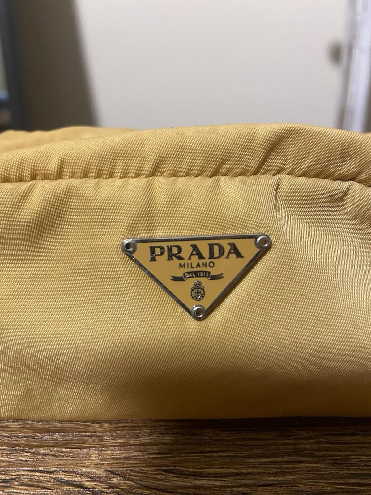 Prada Prada yellow beige small pencil makeup pouch case, great Size ONE SIZE - 3 Thumbnail
