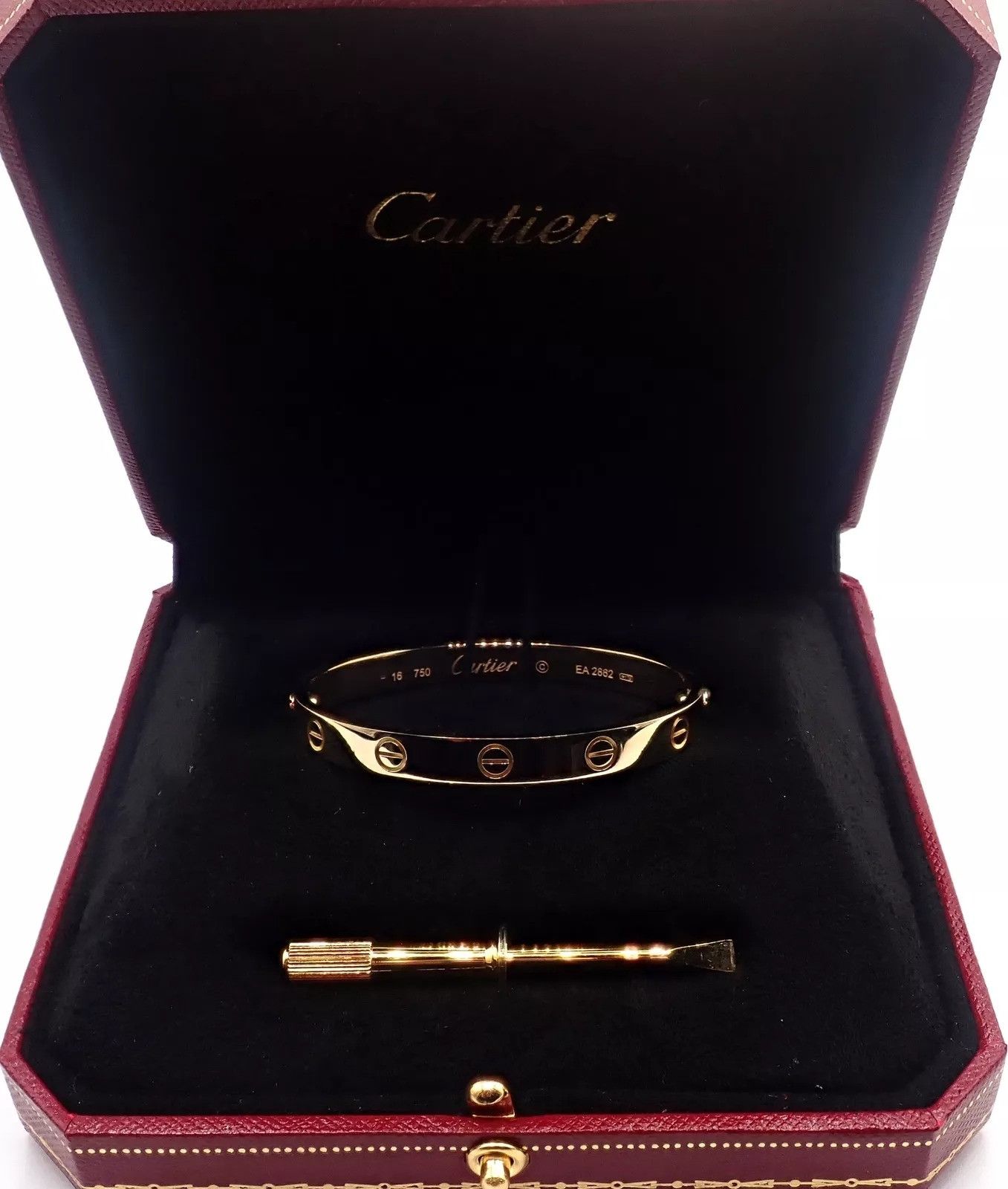 Cartier Cartier 18k Yellow Gold Love Bangle Bracelet Size 16 Paper Size ONE SIZE - 9 Thumbnail
