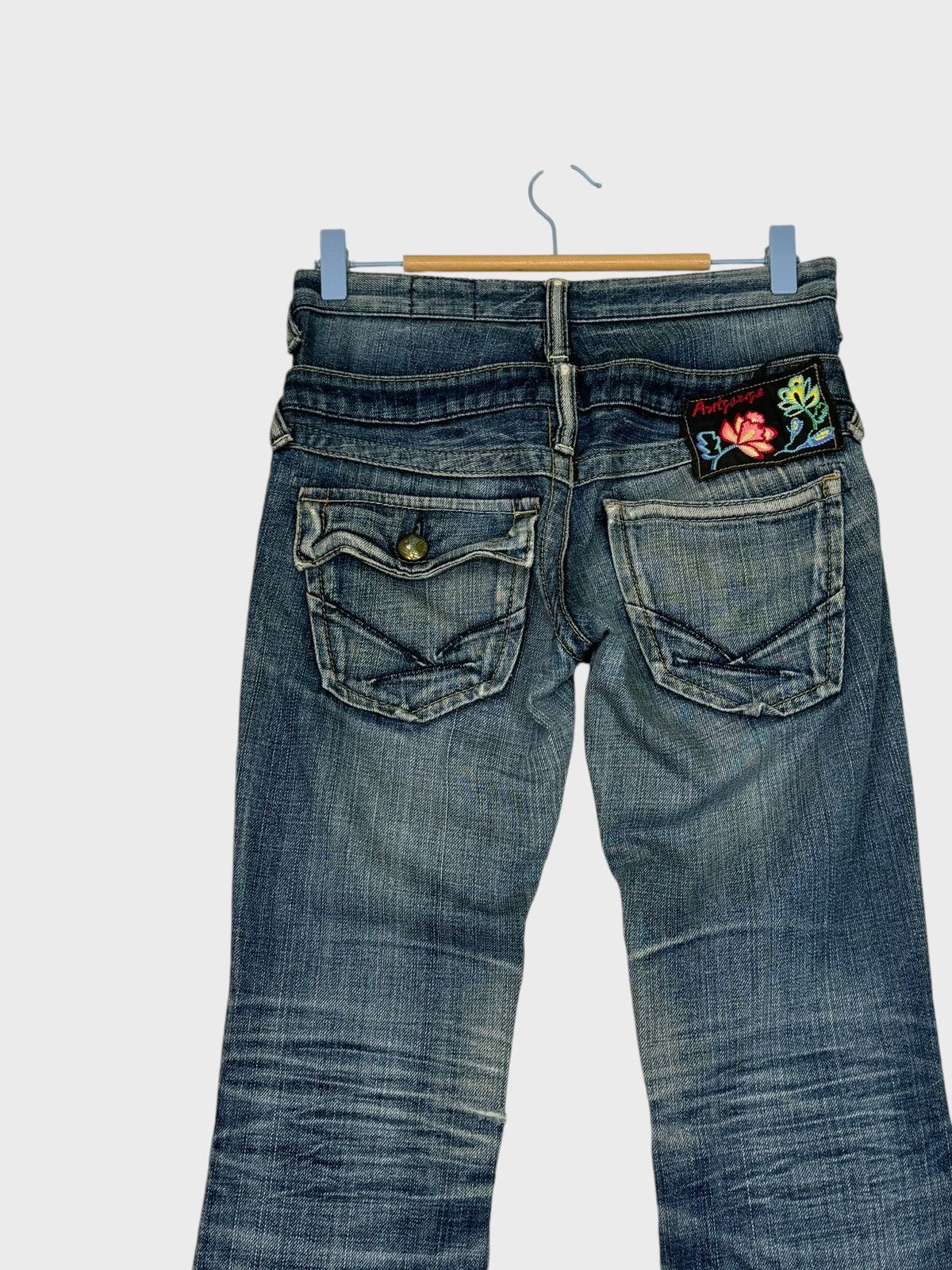 Japanese Brand FLARE ANTGAUGE DOUBLE WAIST DISTRESSED DENIM Size US 28 / EU 44 - 11 Thumbnail