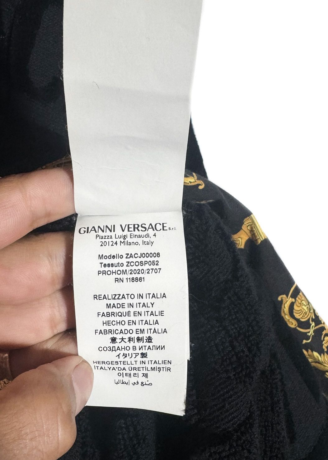 Versace Versace Black I Love Baroque Logo Bathrobe Size US L / EU 52-54 / 3 - 10 Thumbnail