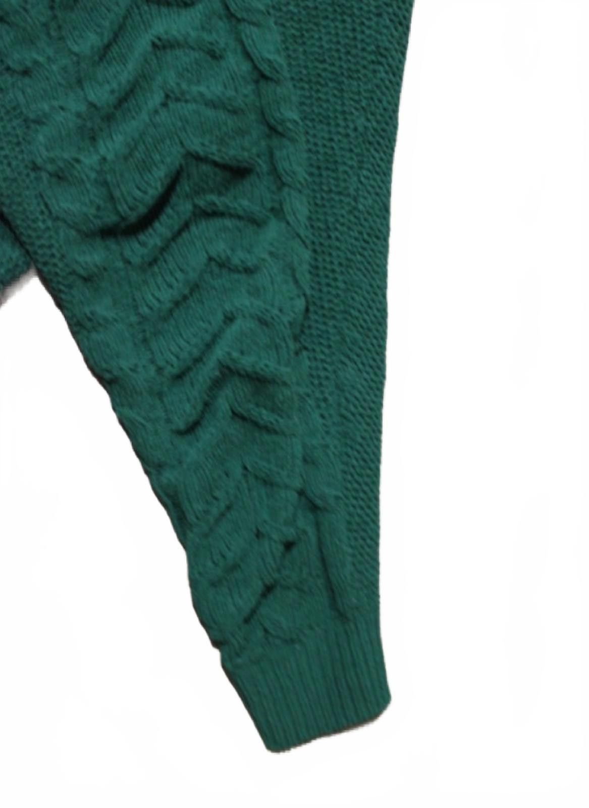 Other Planet Gold Green Cable Knit Cropped Sweater XL Size XL / US 12-14 / IT 48-50 - 6 Thumbnail