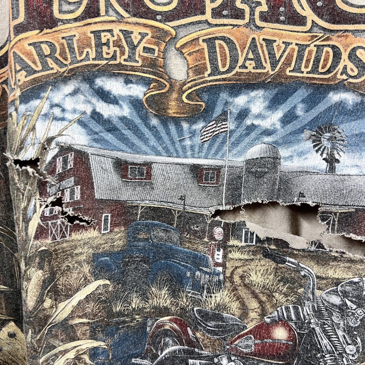 Harley Davidson VTG DISTRESS HARLEY DAVIDSON TEE Size US L / EU 52-54 / 3 - 14 Thumbnail