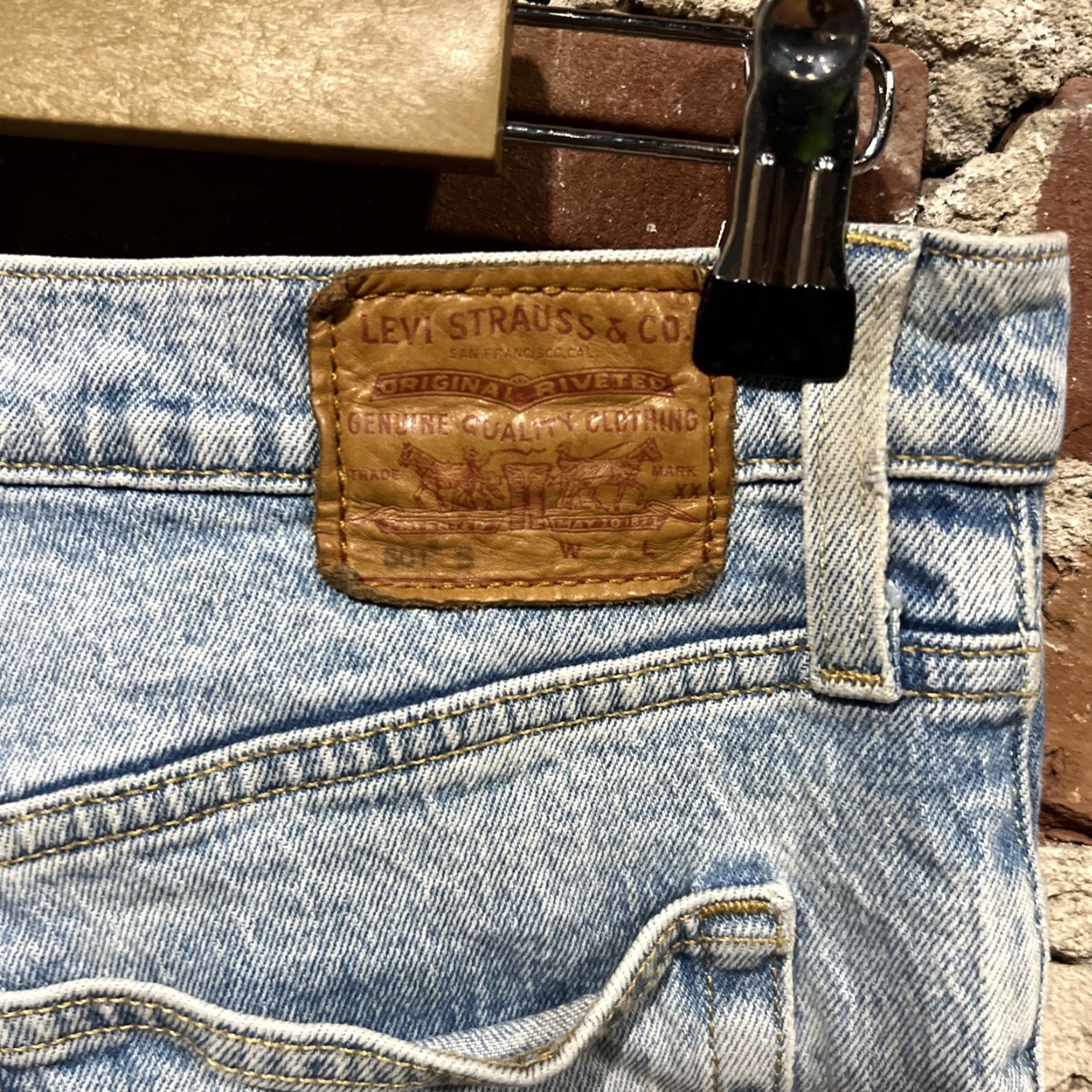 Levi's Levi's 501S Jeans 29x30 Blue Denim Button Fly Distressed Regular Fit Cotton Blend Men Jeans Skinny Style 501 Model Casual Comfort Pockets Distressed Size US 29 - 4 Thumbnail