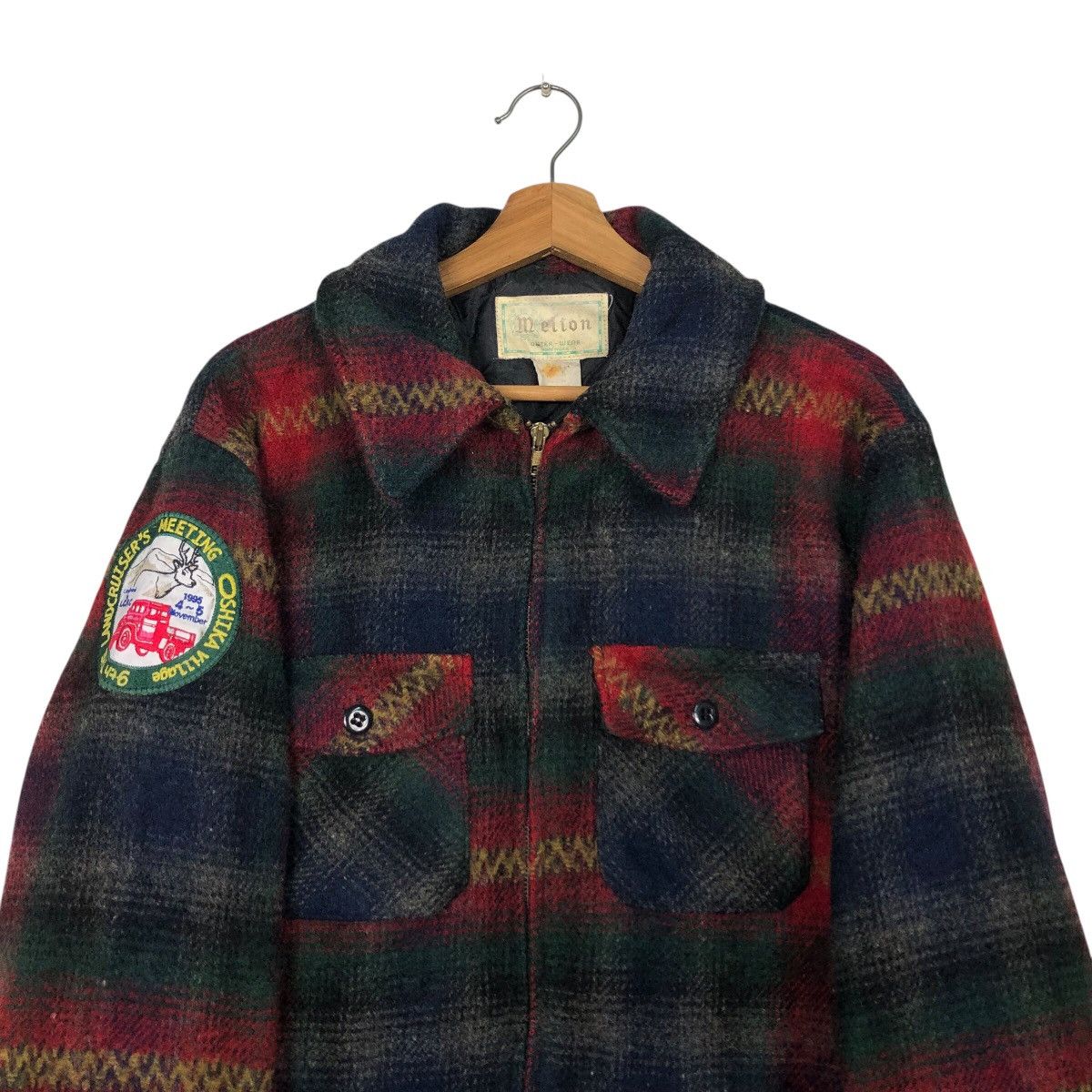 Vintage 📌Vintage Wool Work Jacket Melton Tartan Design Blanket Size US L / EU 52-54 / 3 - 10 Thumbnail