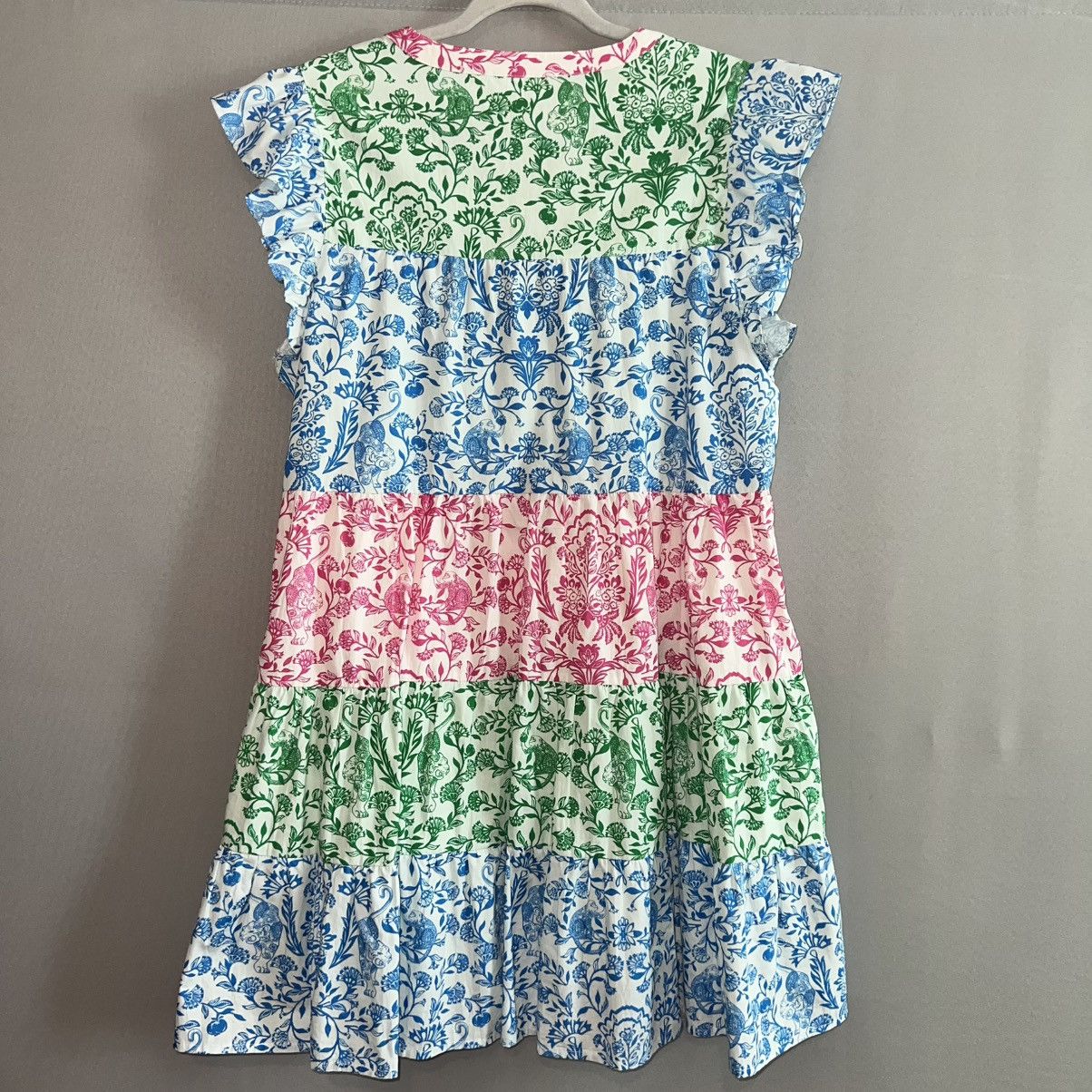 Other Roller Rabbit Hilla Tiered Block Print Mini Dress Size L / US 10 / IT 46 - 3 Thumbnail
