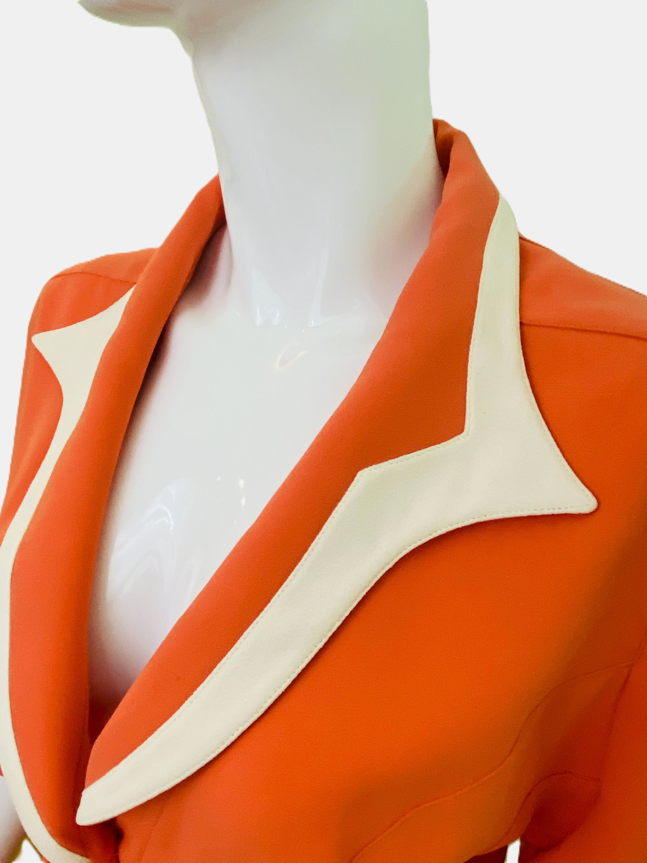 Thierry Mugler Thierry Mugler Crepe Bow Stripe Coral Gown Dress Size L / US 10 / IT 46 - 7 Thumbnail