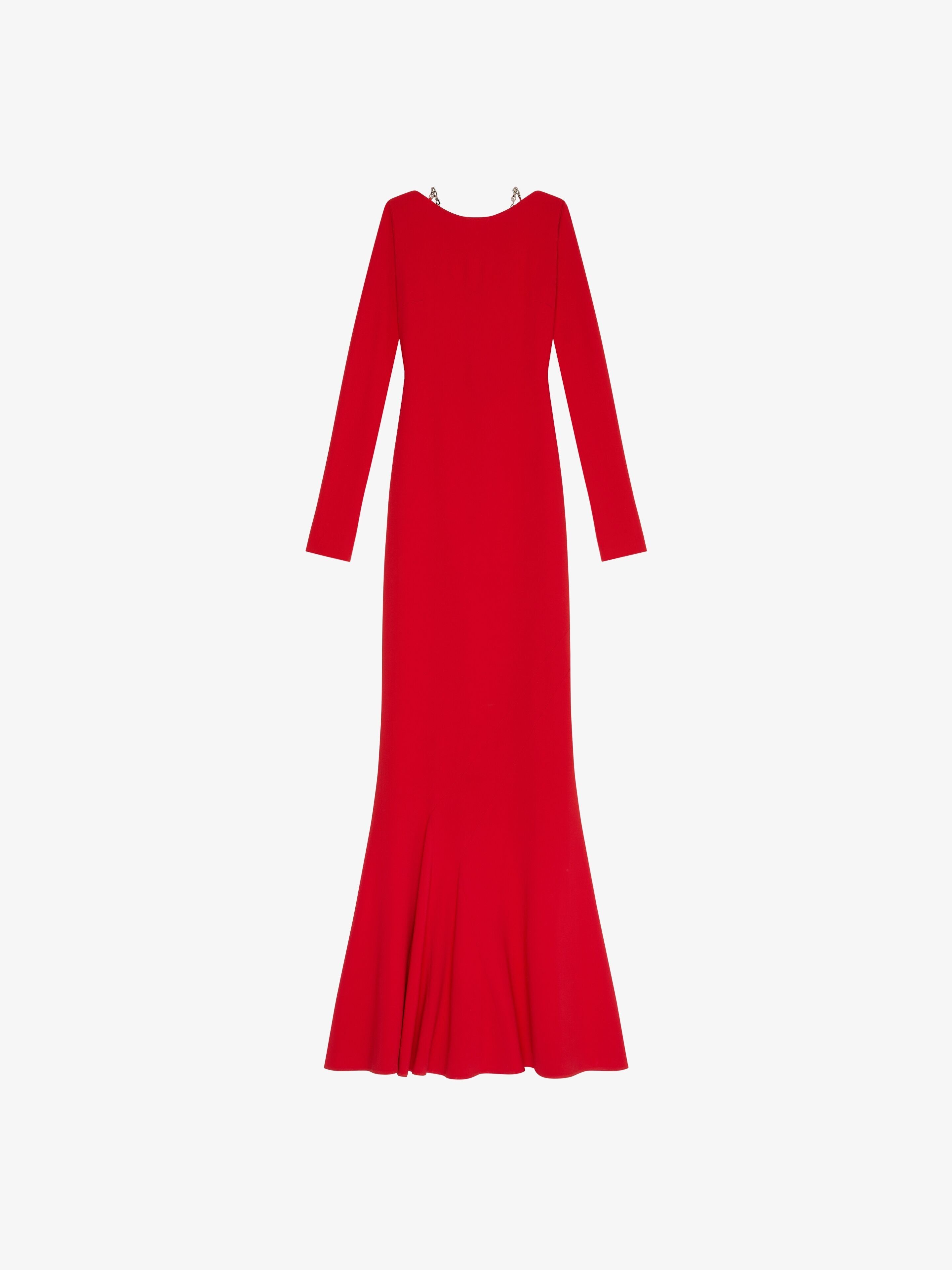 o1w1db10325 Long Sleeve Dress With Chain in Red