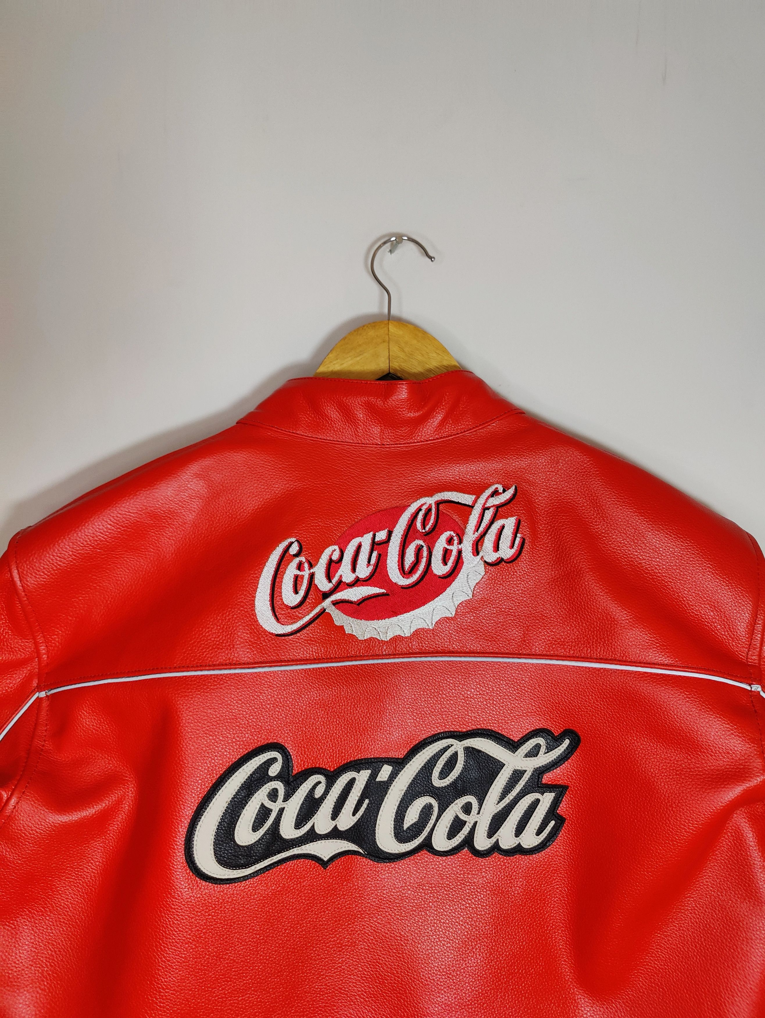 Vintage Coca Cola Racing Leather Jacket RARE 90s Size US M / EU 48-50 / 2 - 8 Thumbnail