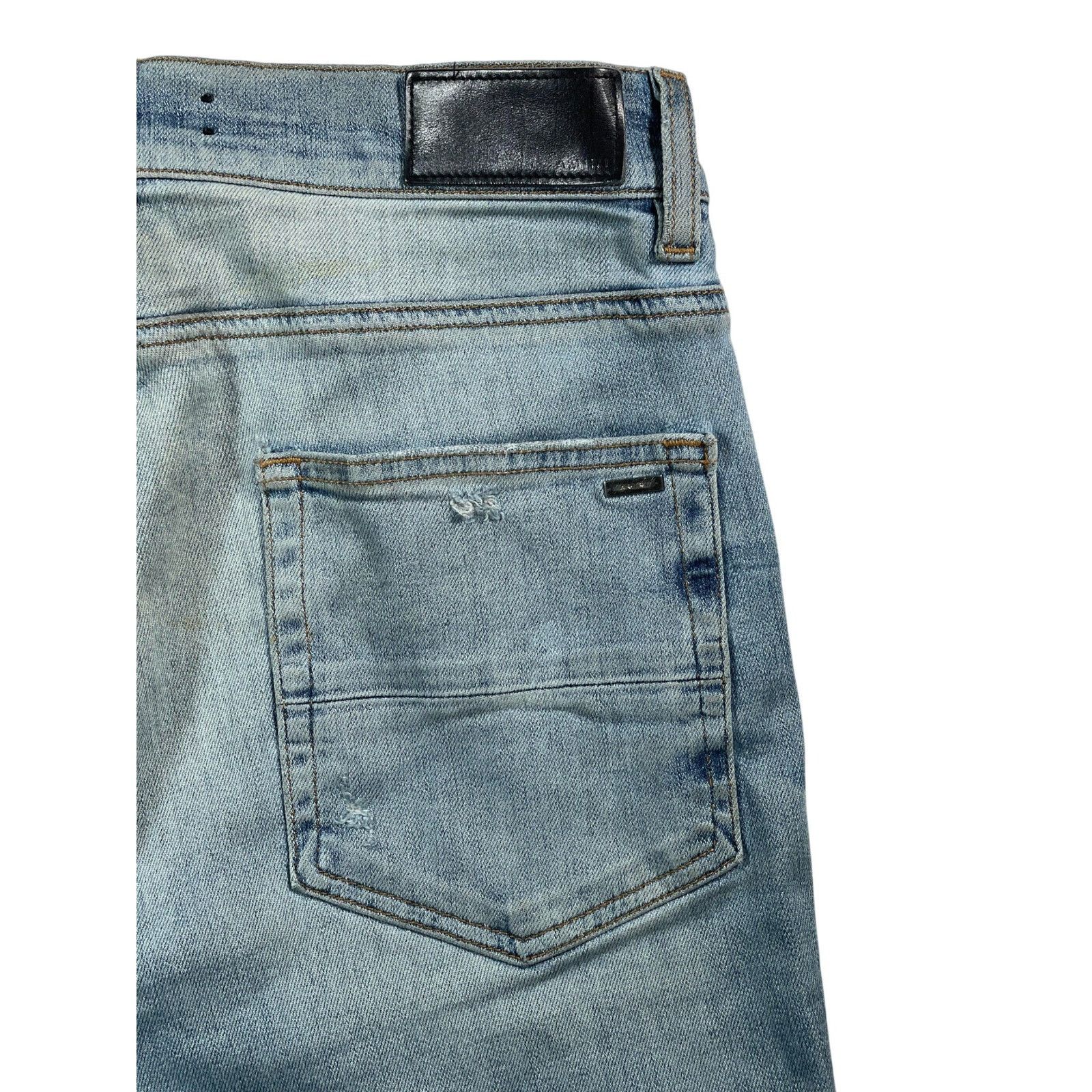 Amiri Amiri 'Art Patchwork' Light Wash Jeans Size US 32 / EU 48 - 3 Thumbnail