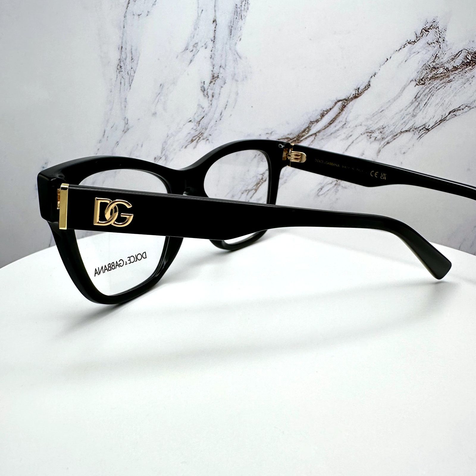 Dolce & Gabbana New Dolce&Gabbana Eyeglasses Black Square Gold Metal Frames Size ONE SIZE - 5 Thumbnail