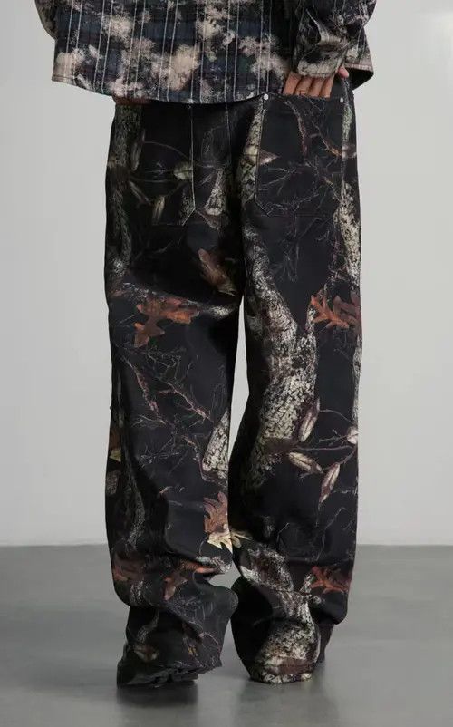 VIBE Vintage leaf camouflage logging studded trousers Size US 32 / EU 48 - 5 Thumbnail