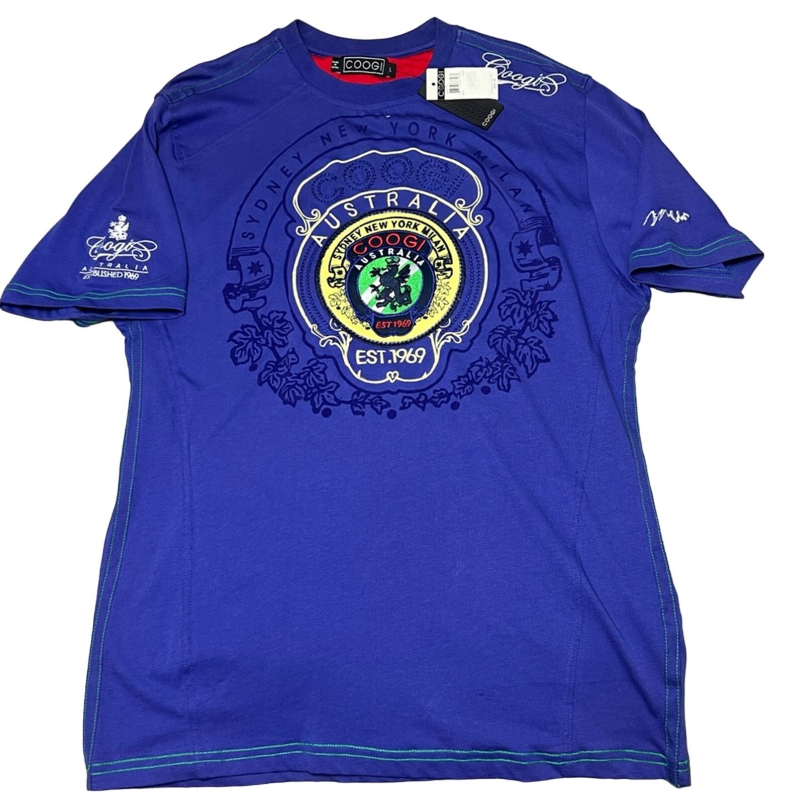 Coogi VTG NWT COOGI Graphic T-Shirt LARGE Purple Embroidered RARE Size US L / EU 52-54 / 3 - 1 Thumbnail