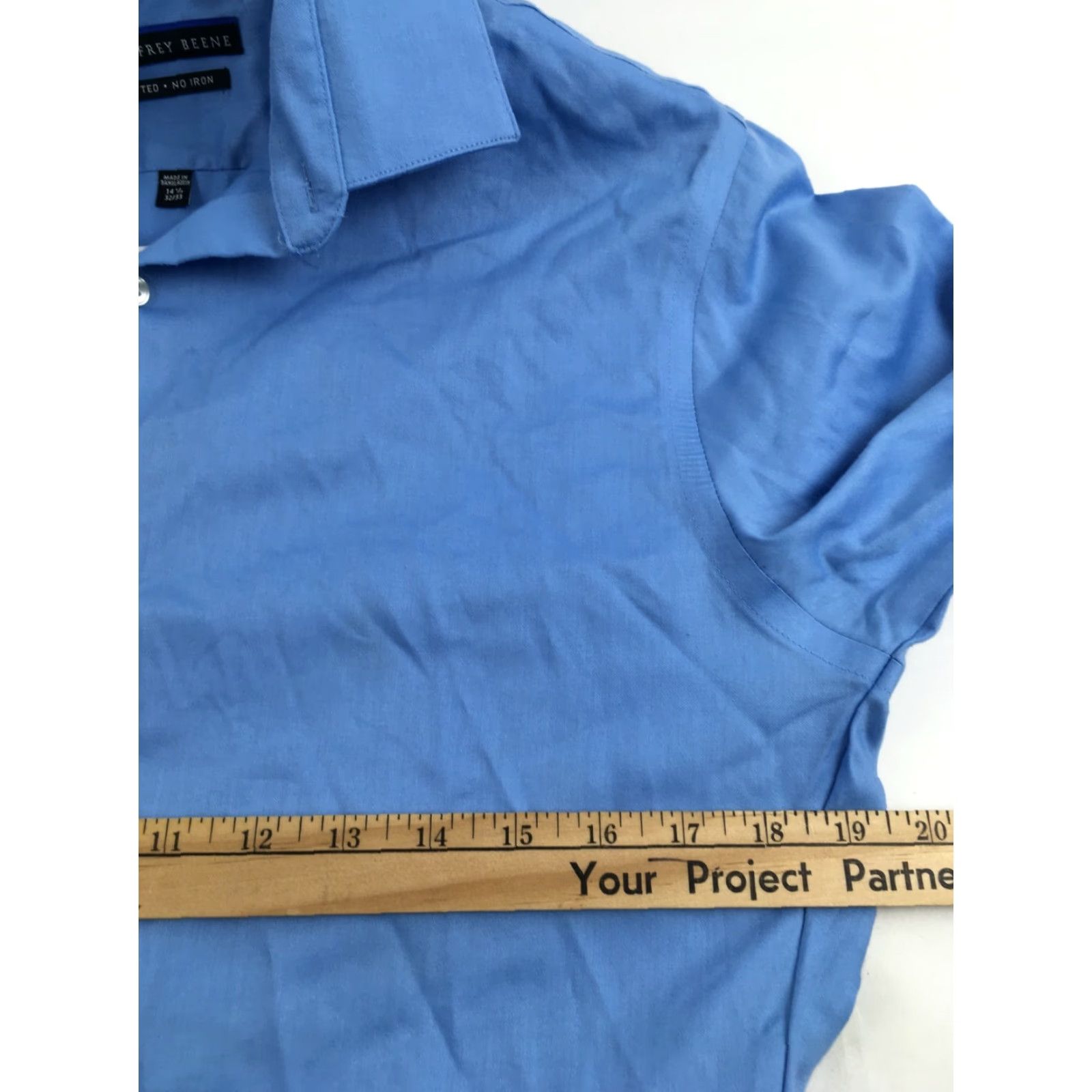 Geoffrey Beene Geoffrey Beene Shirt Men's Size 32/33 Button Up Long Sleeve Fitted Collared Sky Blue Regular Modern Mens Shirt Size US XS / EU 42 / 0 - 3 Thumbnail