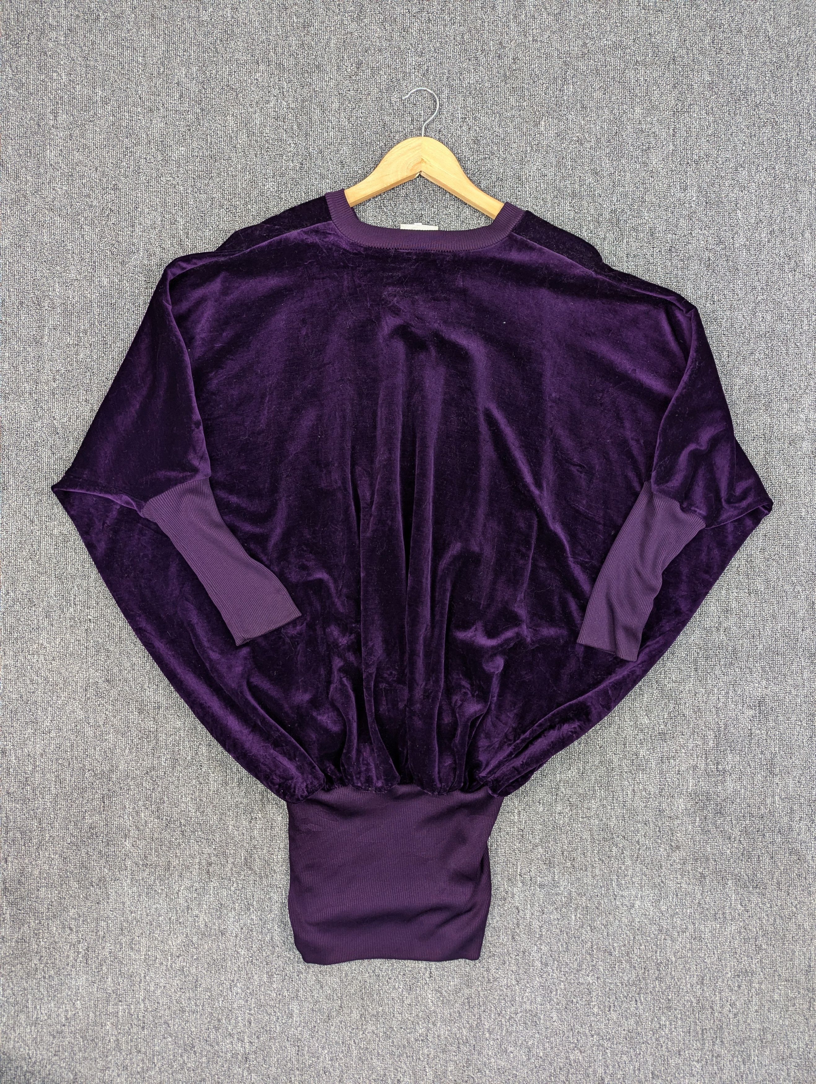 Norma Kamali Vintage Norma Kamali Purple Velvet Batwing Sweater Size M / US 6-8 / IT 42-44 - 11 Thumbnail