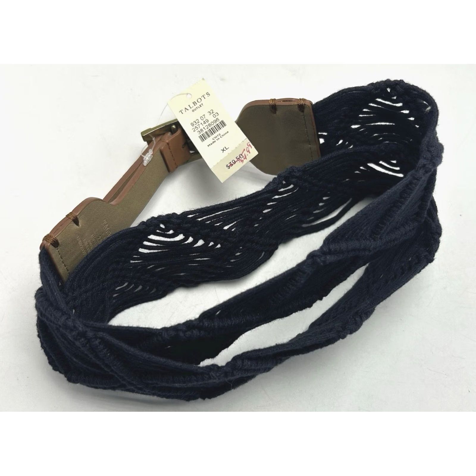 Talbots Talbots Belt Womens XL Blue Leather Braided Belt with Buckle Adjustable 2.25" Wide Braided Belt Classic Style Size ONE SIZE - 7 Thumbnail