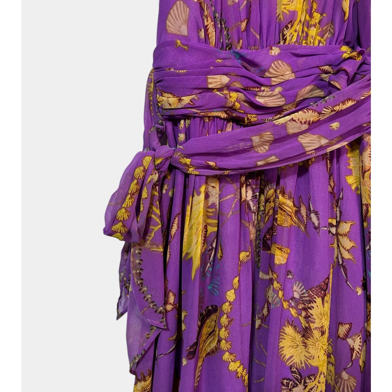 Nine West Size 2 | NINE WEST Women’s Lilac Print Chiffon Halter Dress Size XS / US 0-2 / IT 36-38 - 5 Thumbnail