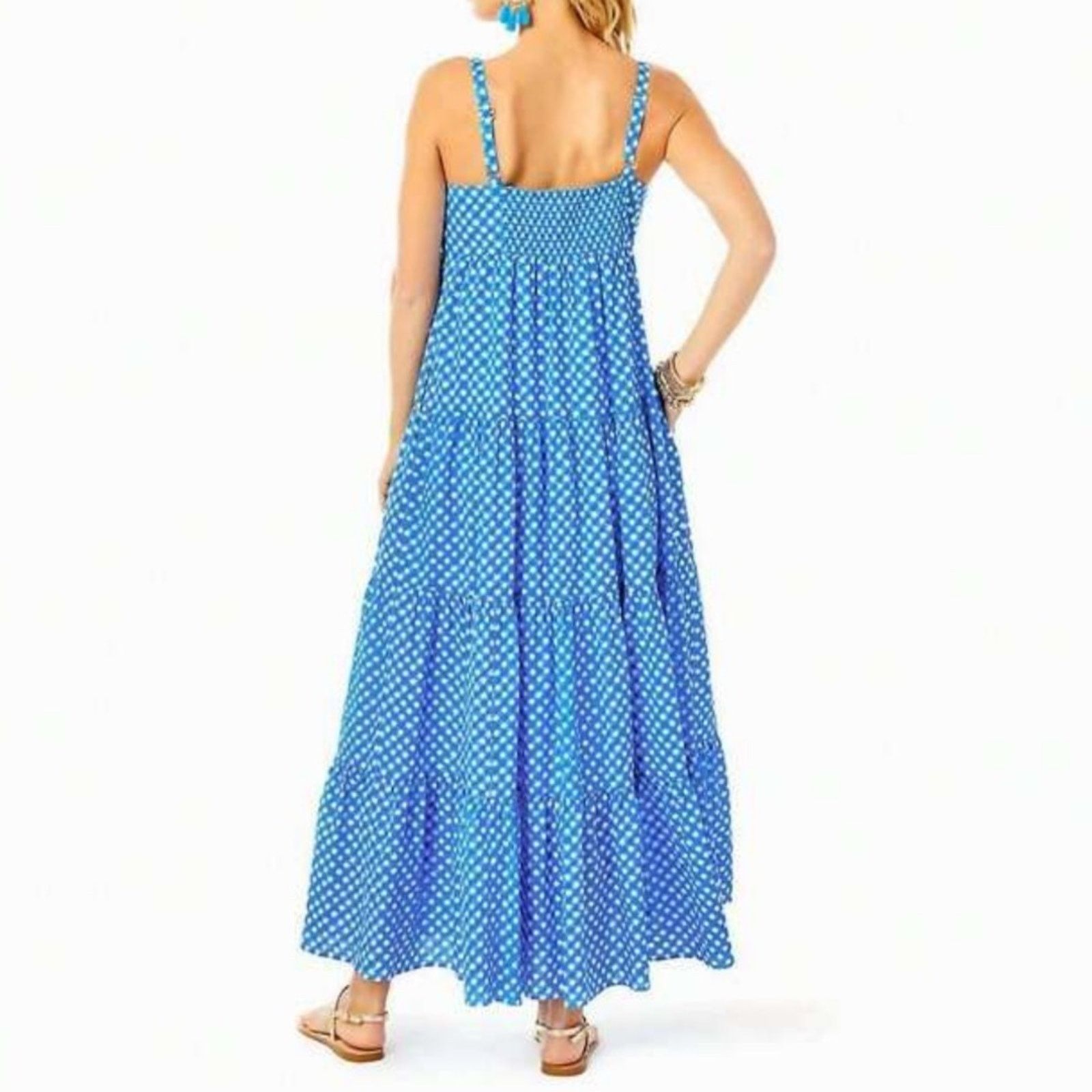 Lilly Pulitzer Lilly Pulitzer Shylee Cotton Maxi Dress Blue Gingham size 2 Size XS / US 0-2 / IT 36-38 - 12 Thumbnail