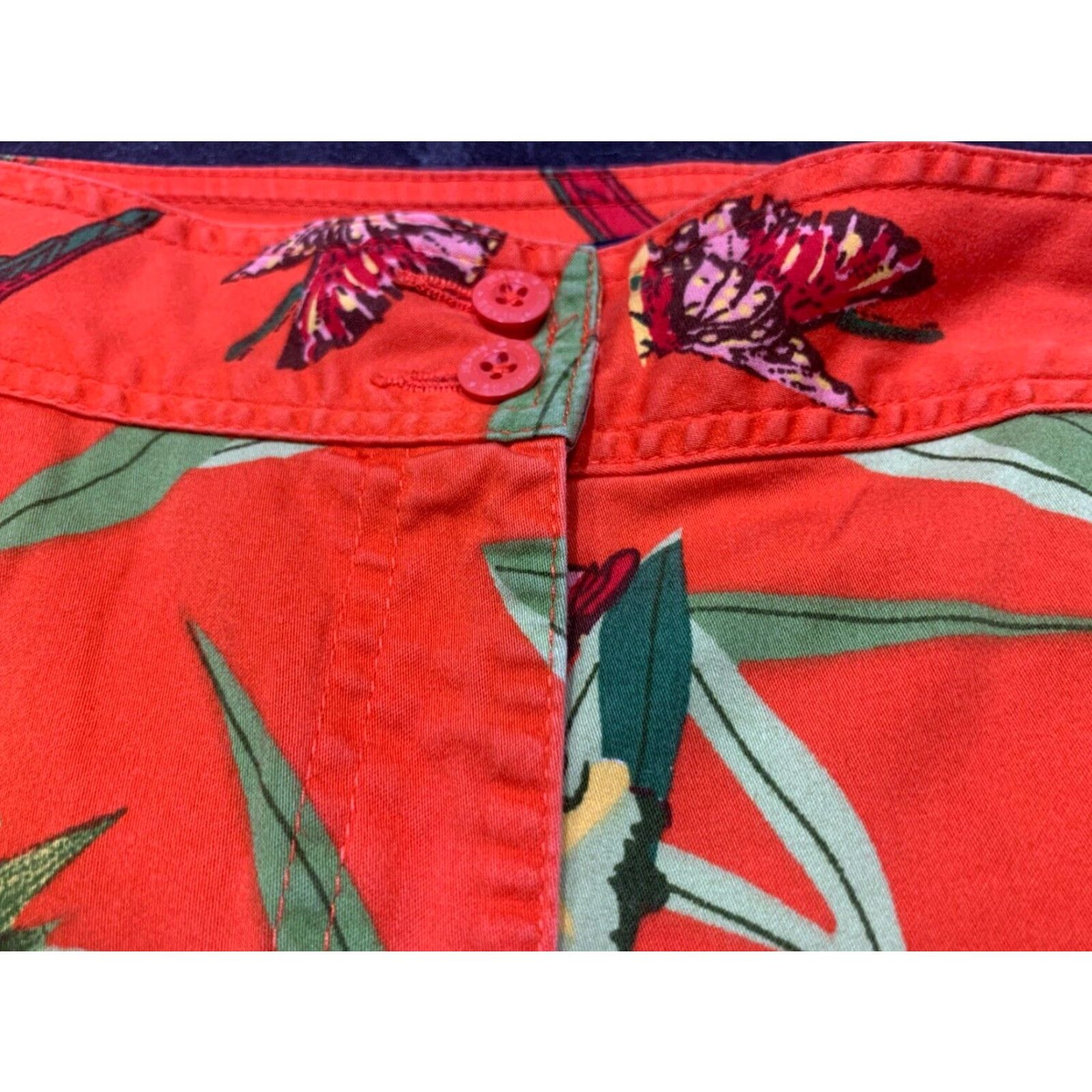 Bill Blass BILL BLASS 90s Women's Coral Orange Cropped Stretch Pants Size 10 Size 32" / US 10 / IT 46 - 6 Thumbnail