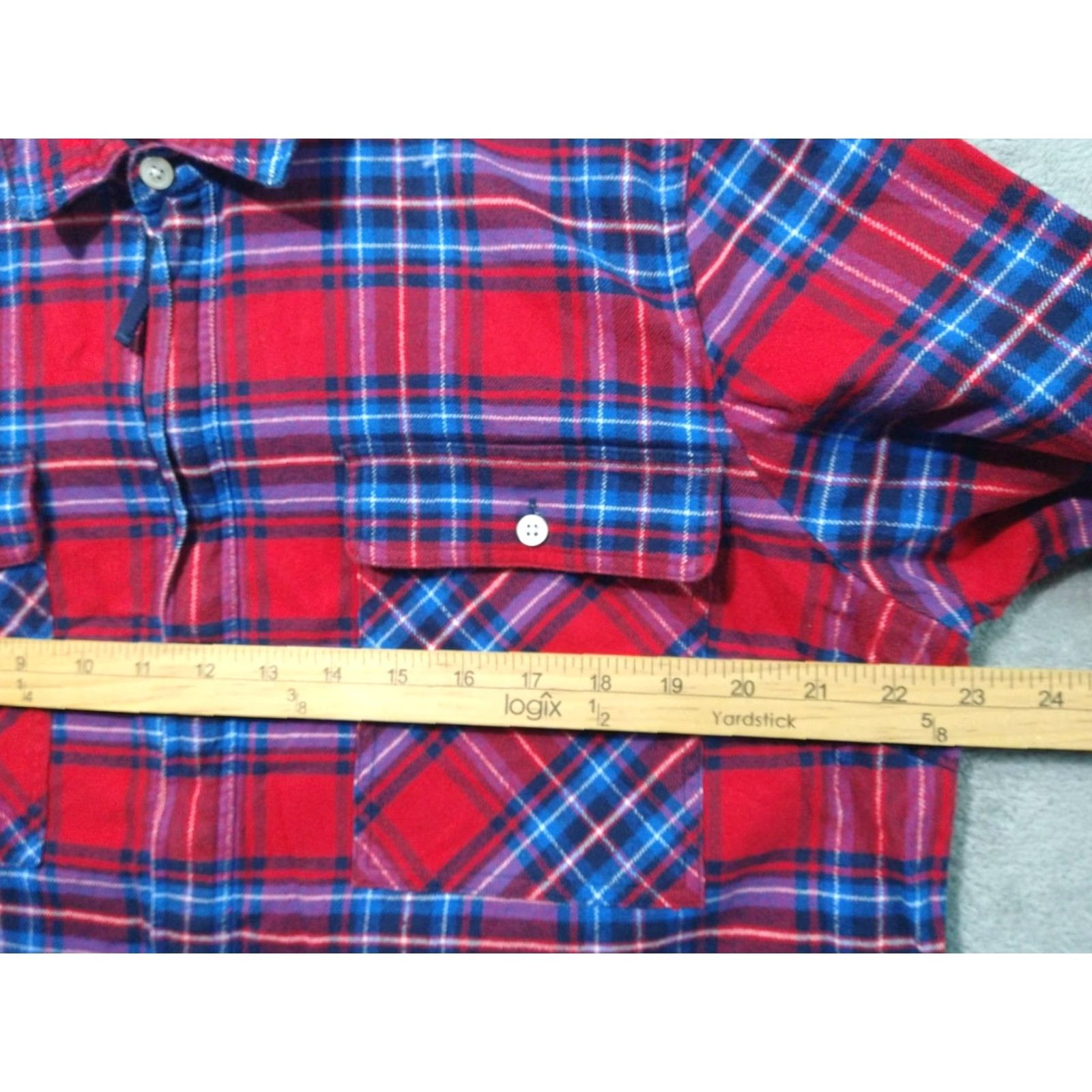 J.Crew J.CREW Mens Large Red Plaid Flannel 1/2 Zip Pullover Shirt Cotton Casual Size US L / EU 52-54 / 3 - 5 Thumbnail