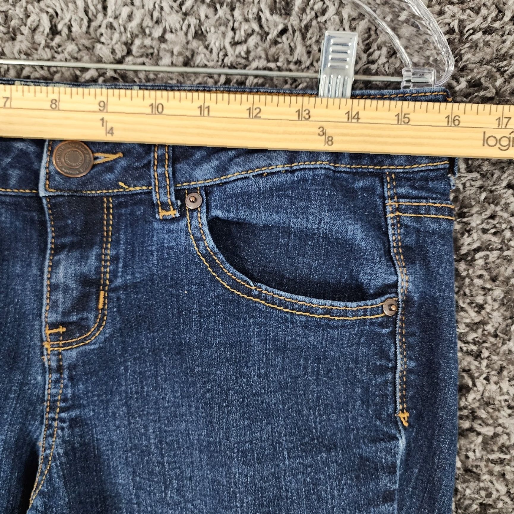 Vintage SO Womens Jeans Skinny Blue Cotton Blend Size 11 Regular 32x29 Womens Size 32" / US 10 / IT 46 - 4 Thumbnail
