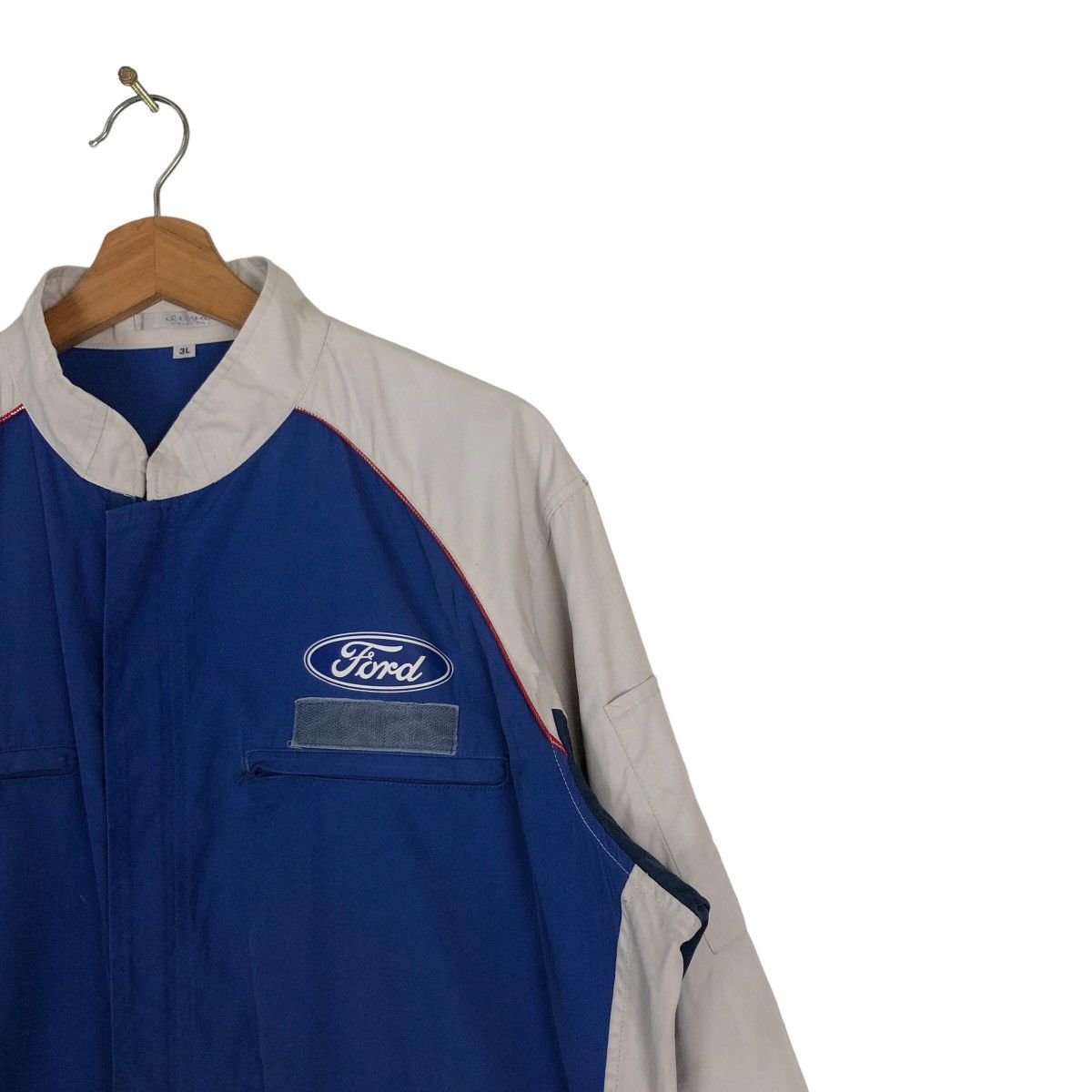 Japanese Brand VINTAGE OVERALL WORK RACING FORD BIG LOGO RACING WEAR Size US 44 / EU 60 - 4 Thumbnail