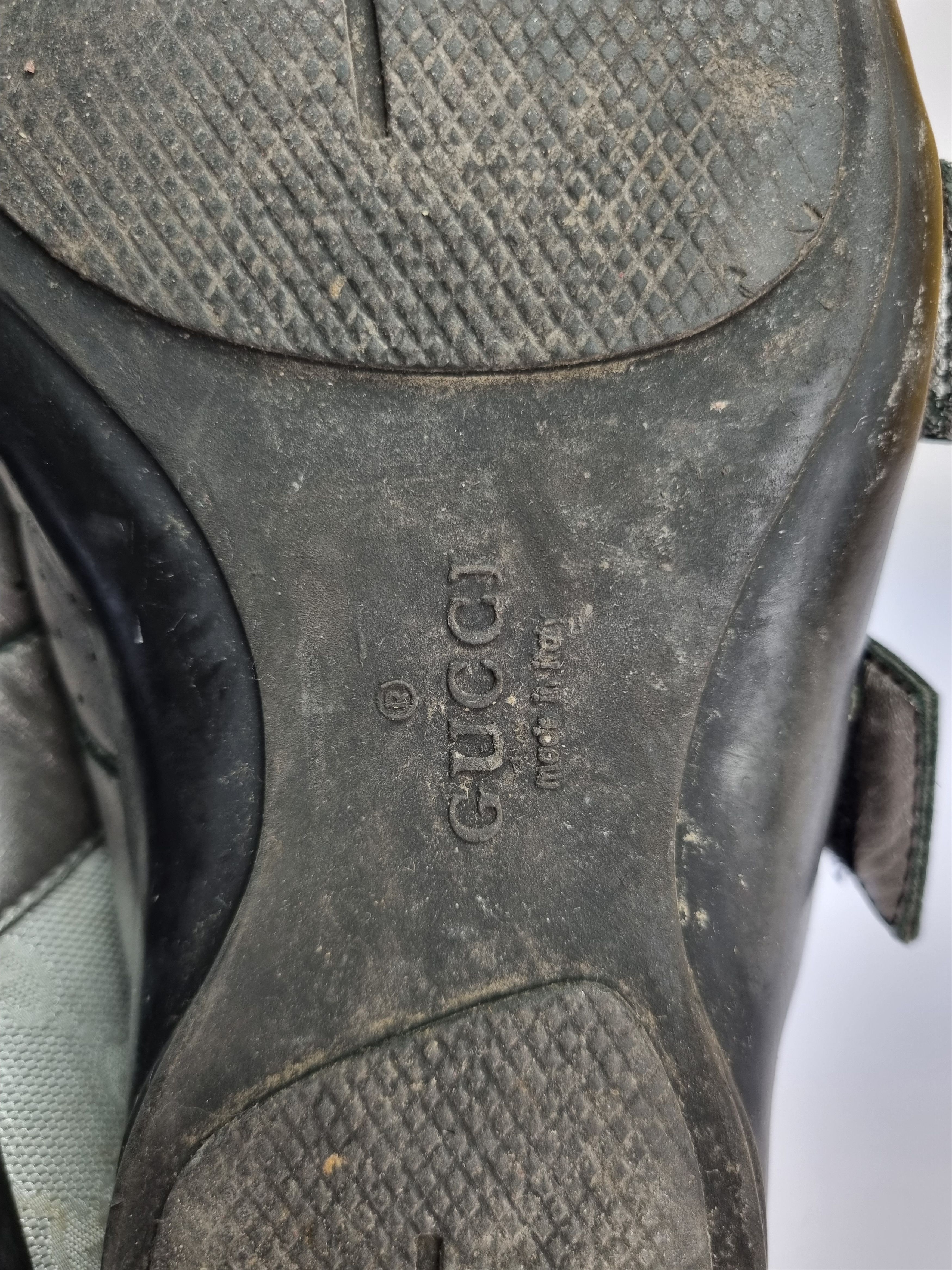 Gucci × Vintage Gucci Monogram Leather Metallic Italian Sneakers 091838 Size US 8 / EU 41 - 9 Thumbnail