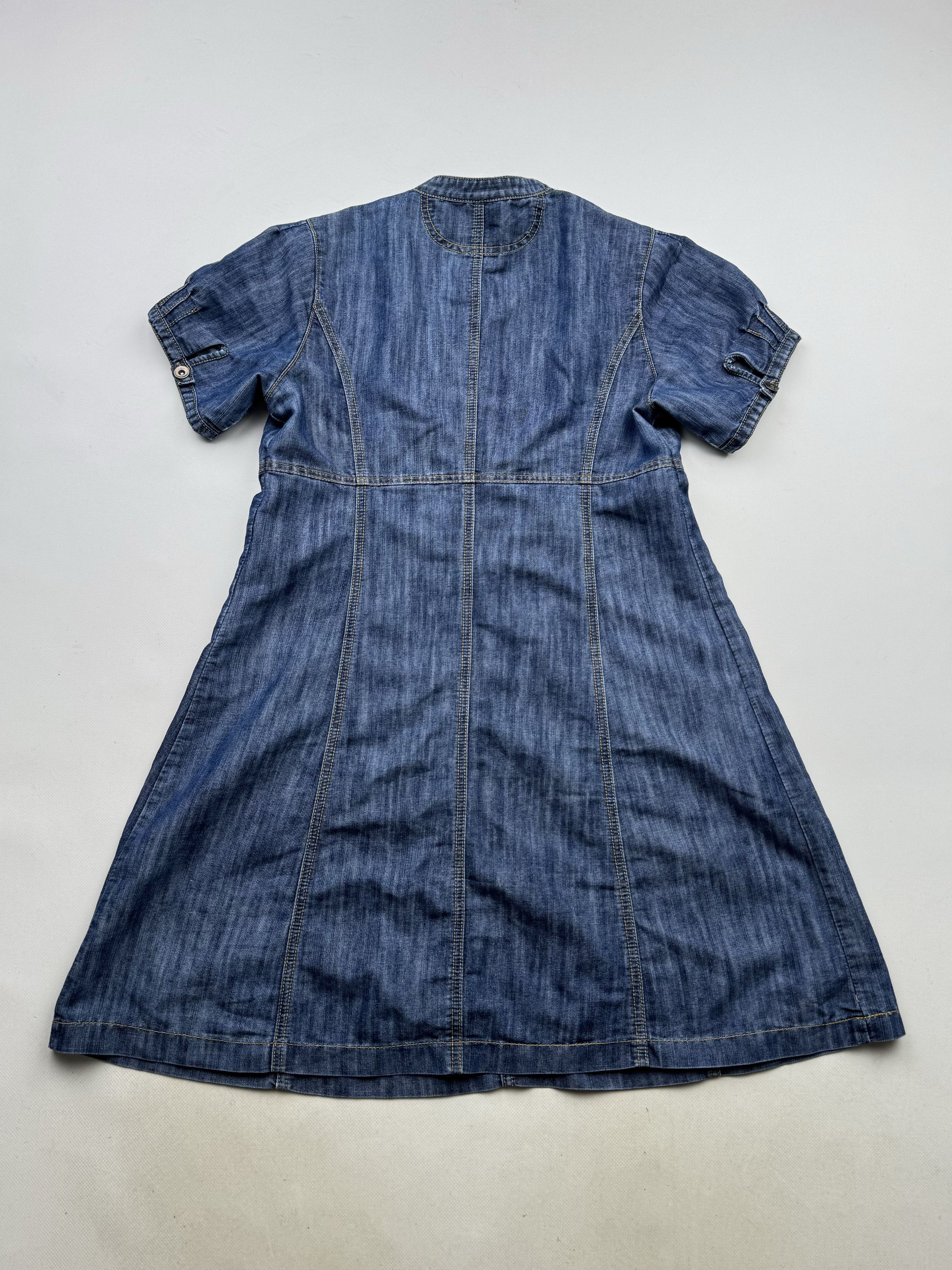Vintage 00's Flared Denim Dress B347(V452)E2 Size M / US 6-8 / IT 42-44 - 6 Thumbnail
