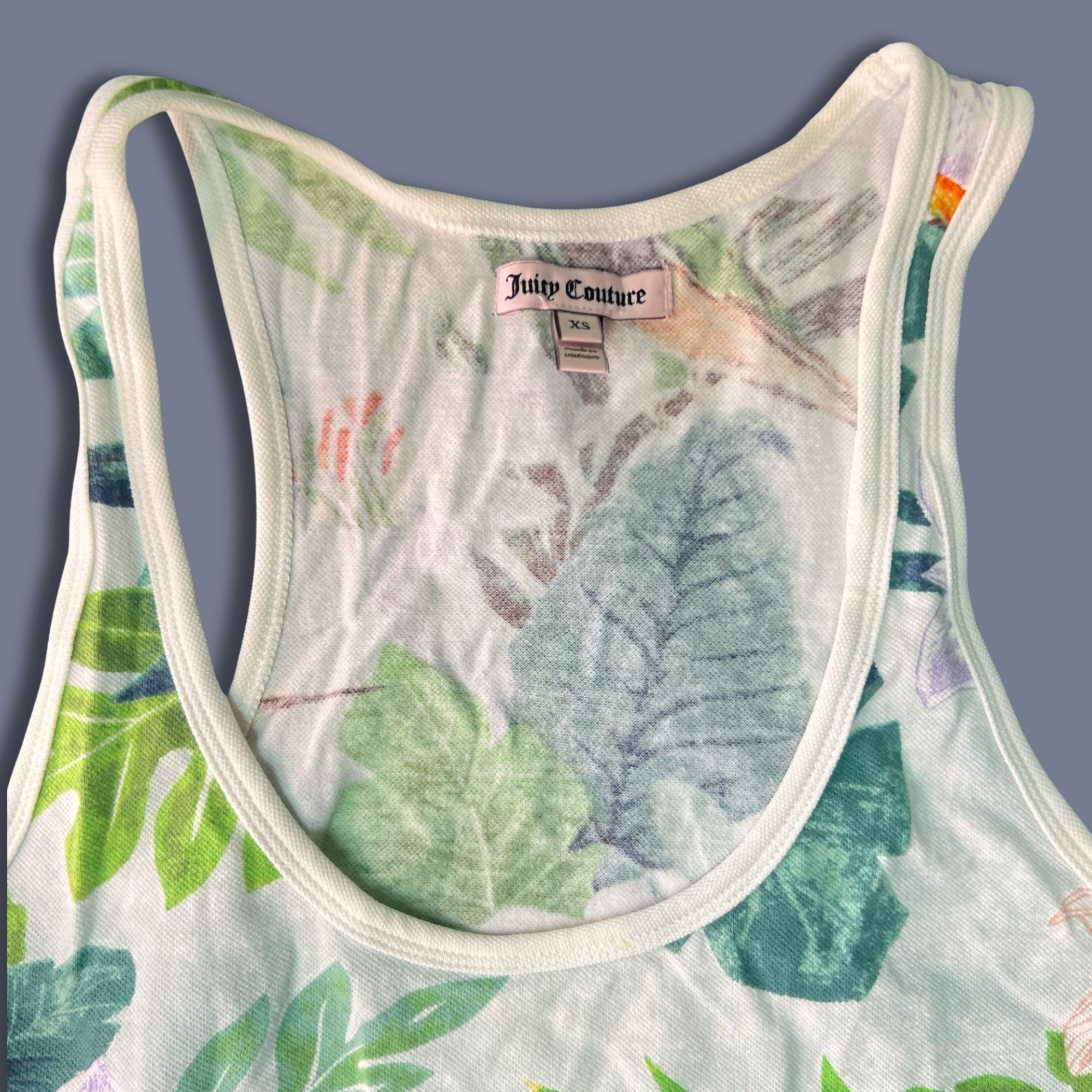 Juicy Couture Juicy Couture XS Womens Floral Print Racerback Tank Top Trop Size XS / US 0-2 / IT 36-38 - 4 Thumbnail
