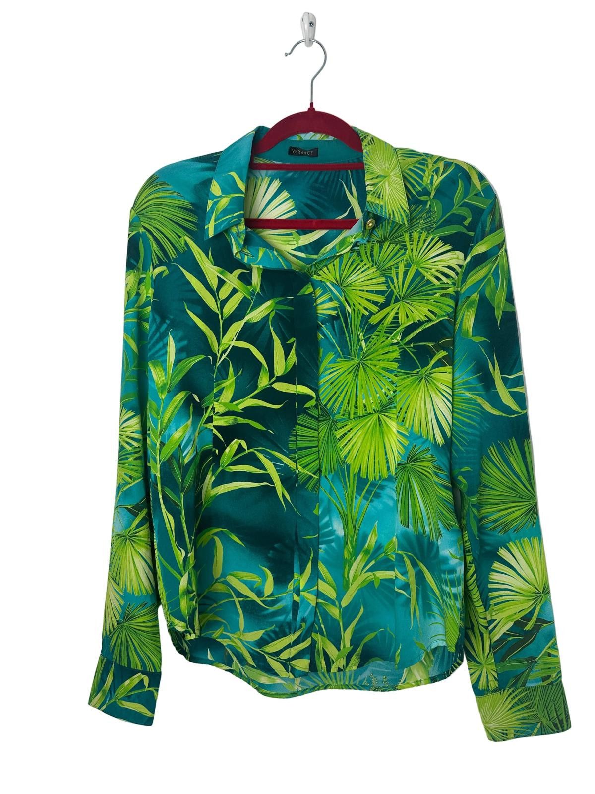 Versace Versace S/S 2019 Jungle Print Silk Shirt Size M / US 6-8 / IT 42-44 - 3 Thumbnail
