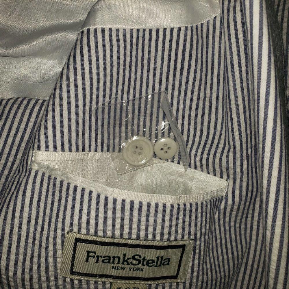 Designer CT1391a FRANK STELLA PIN STRIPE BLUE white SIZE 50R Suit Size US M / EU 48-50 / 2 - 7 Thumbnail
