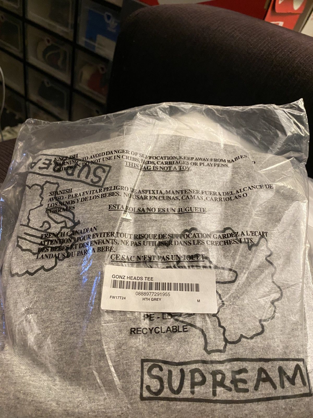 Supreme Supreme Gonz Heads Tee Grey Size M Size US M / EU 48-50 / 2 - 1 Thumbnail