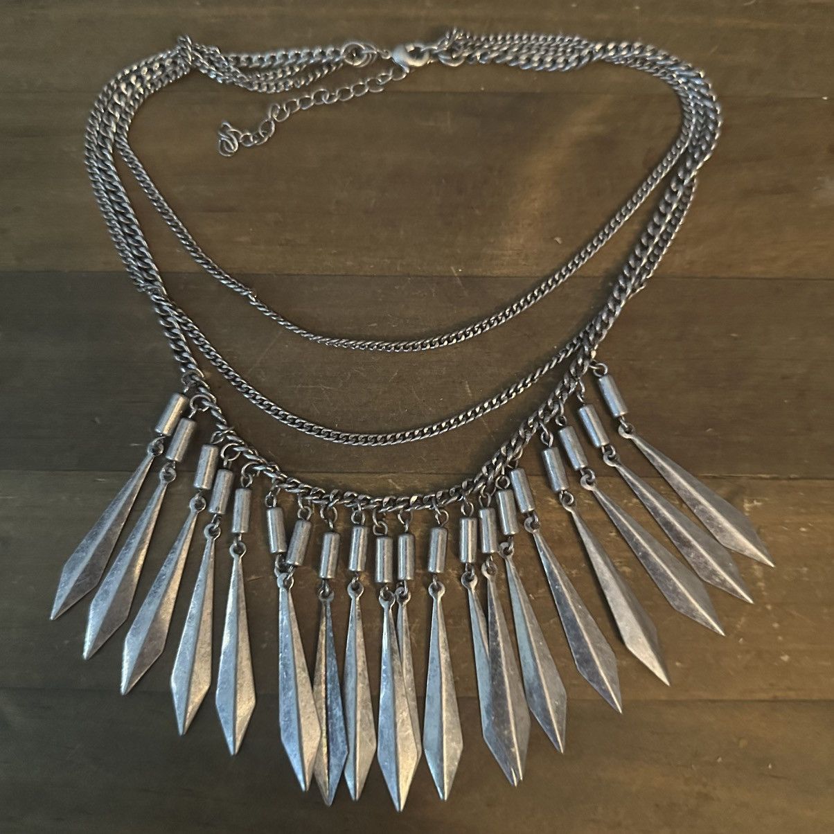 Other Silver tone multi strand layered dagger fringe necklace Size ONE SIZE - 2 Thumbnail