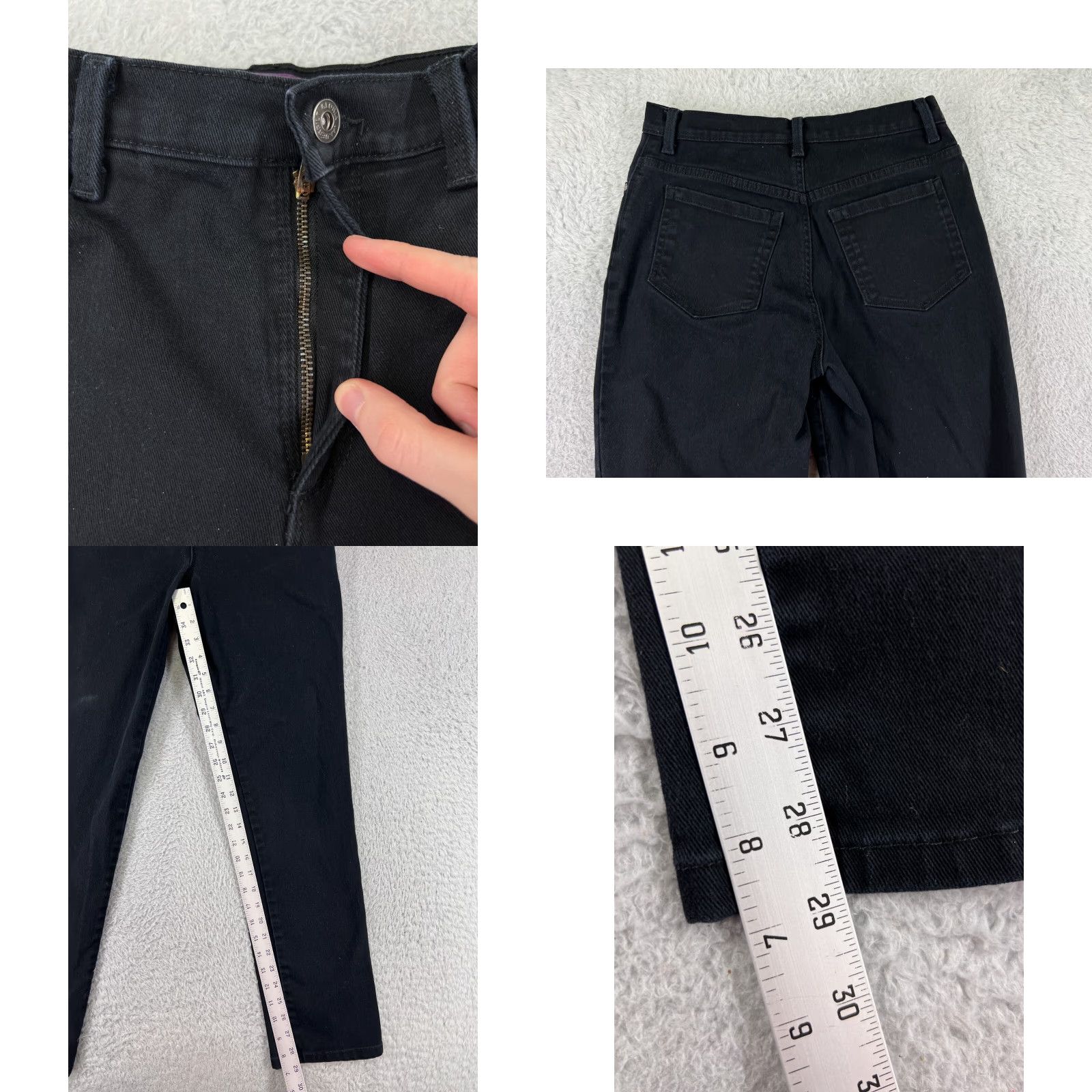 Gloria Vanderbilt Gloria Vanderbilt Amanda Jeans Womens 6 Black Denim Cotton Blend High Rise 5-Pocket Stretch Straight Size 28" / US 6 / IT 42 - 8 Thumbnail