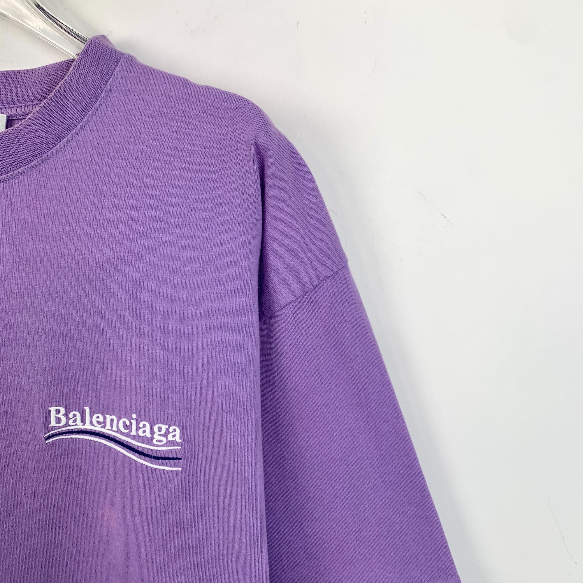 Balenciaga Balenciaga Purple Logo Printed Round Neck Short Sleeve T-Shi Size XS / US 0-2 / IT 36-38 - 7 Thumbnail