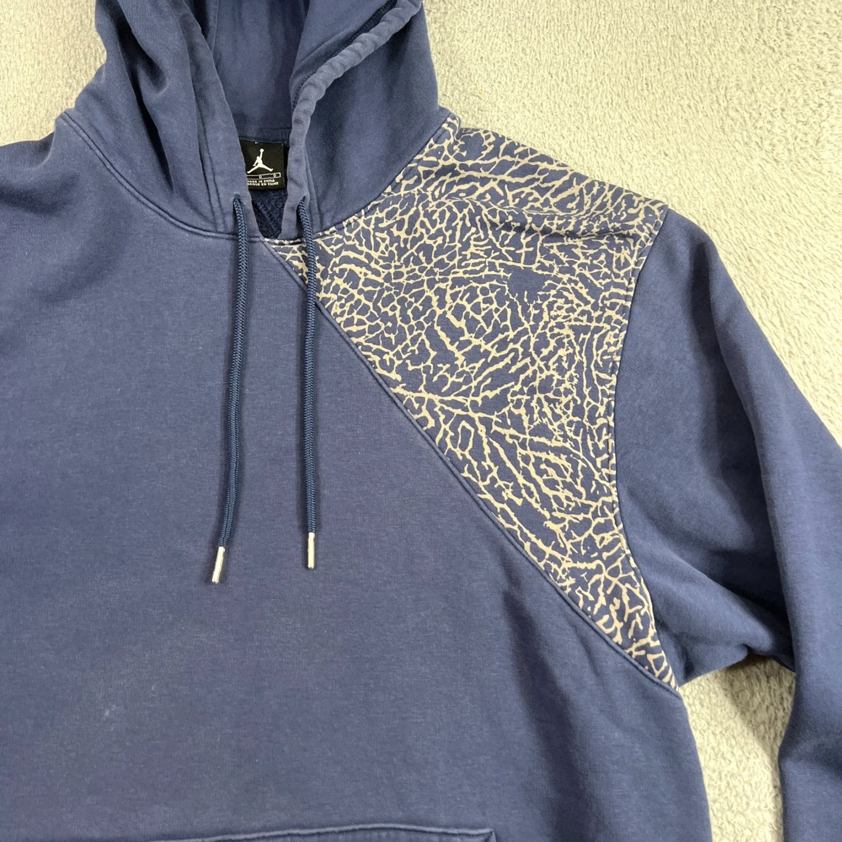 Jordan Brand Jordan Hoodie Mens L Blue Pullover Sweatshirt Long Sleeve Nike Jordan Athletic Hooded Pockets Zipper Logo Size US L / EU 52-54 / 3 - 4 Thumbnail