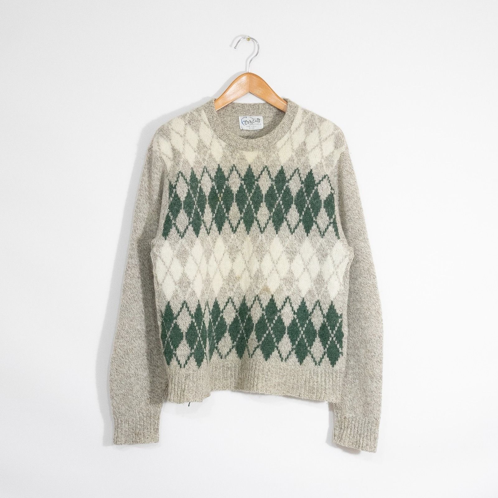 Vintage Vintage Ferrante California Argyle Pattern Wool Sweater XL Size US XL / EU 56 / 4 - 1 Thumbnail