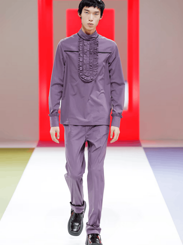Prada Last drop! Prada shirt with ruffled bib runway FW20 Size US S / EU 44-46 / 1 - 4 Thumbnail