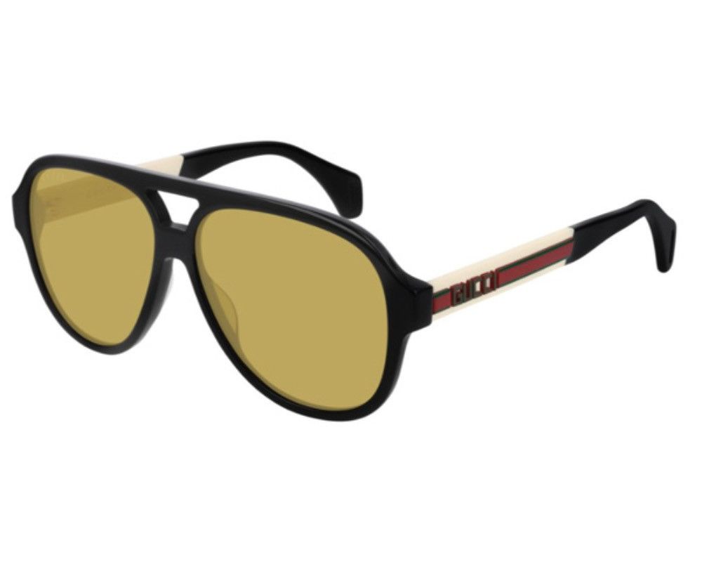 Gucci Gucci GG0463S 001 Oversized Black Acetate Pilot Sunglasses Size ONE SIZE - 11 Thumbnail