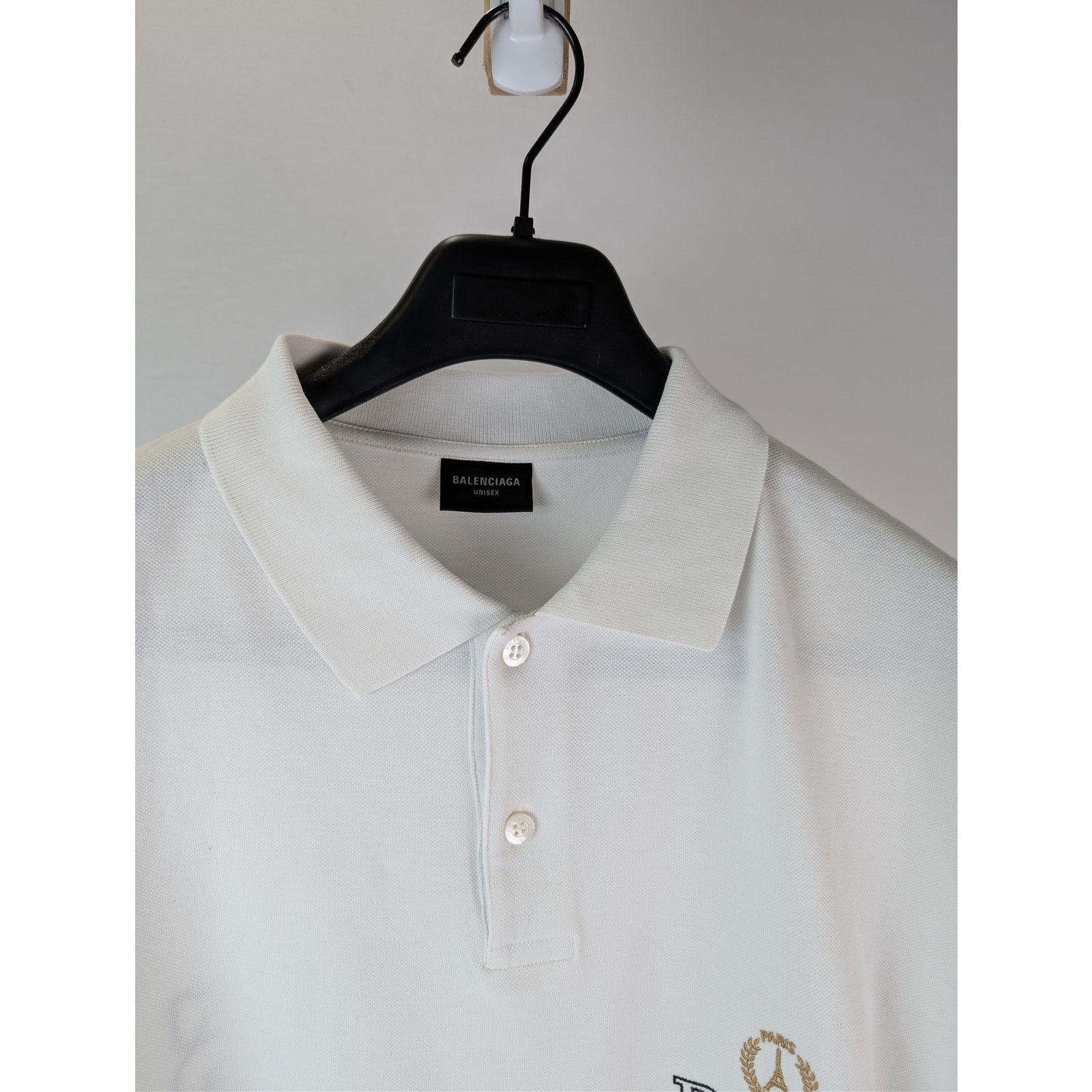 Balenciaga o1rshd1 Champion City Pique Polo Shirt in Dirty White Size US XXL / EU 58 / 5 - 8 Thumbnail